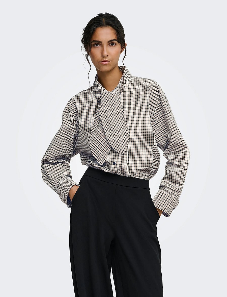 JDY - JDYVILDA L/S SCARF SHIRT WVN NOOS - langärmlige hemden - eggnog - 0
