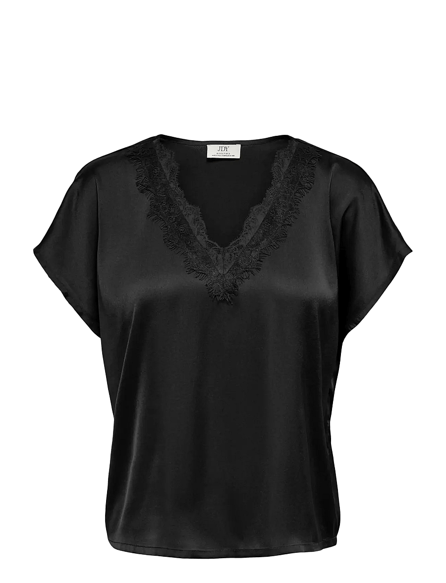JDY - JDYFIFI S/S V-NECK TOP WVN - black - 1