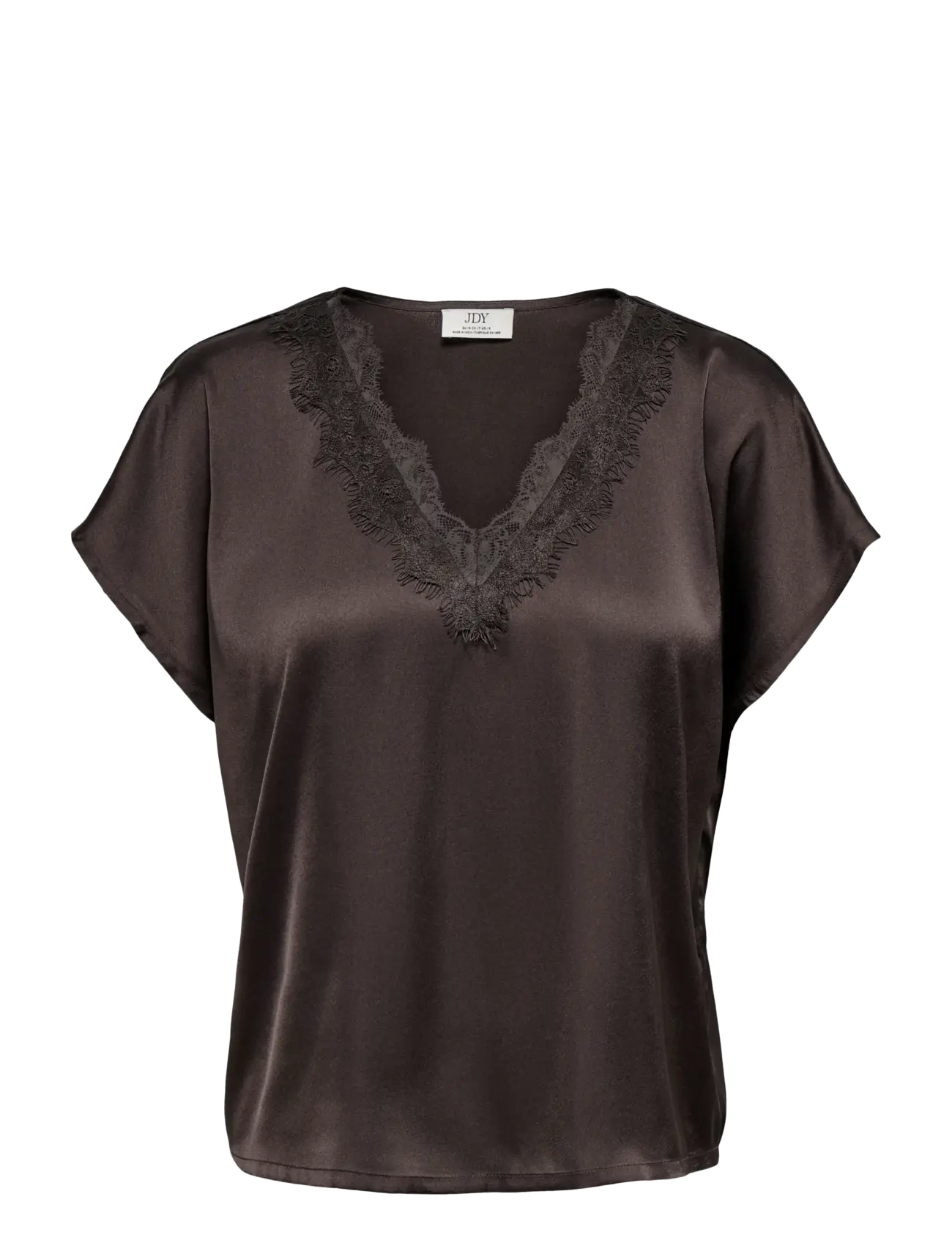 JDY - JDYFIFI S/S  V-NECK TOP  WVN - chocolate plum - 1