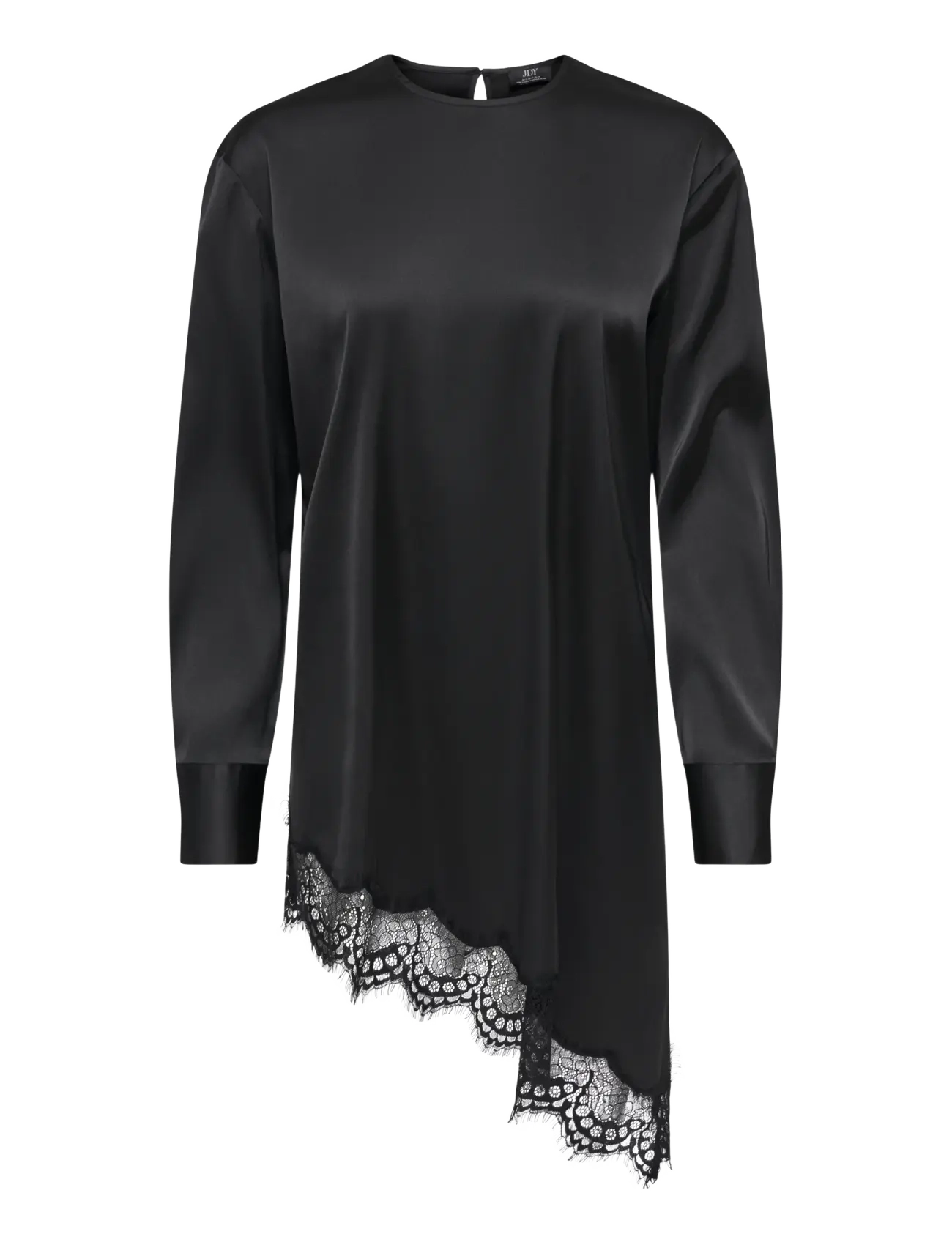 JDY JDYNADDY L/S ASYM LONG TOP WVN - Kläder - BLACK / black