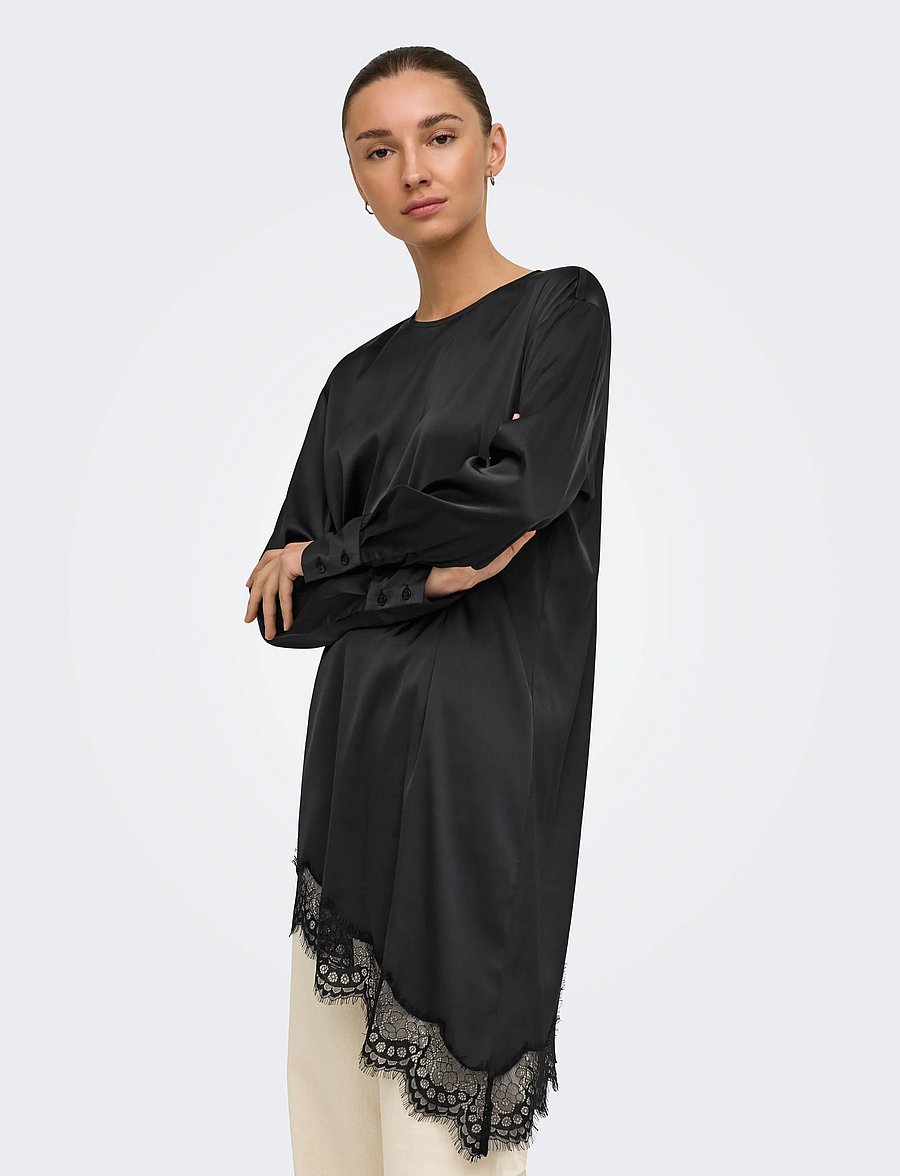 JDY - JDYNADDY L/S ASYM LONG TOP WVN - black - 0