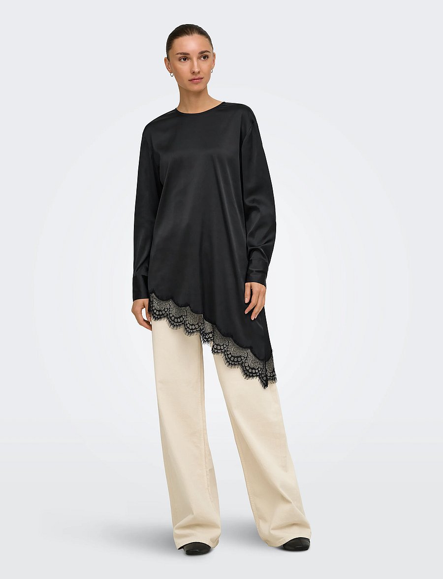 JDY - JDYNADDY L/S ASYM LONG TOP WVN - black - 4