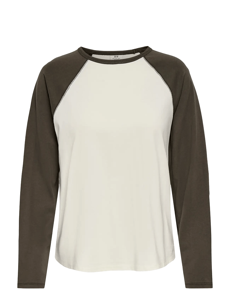 JDY - JDYJEANETT L/S RAGLAN CONTRAST TOP JRS - antique white - 1