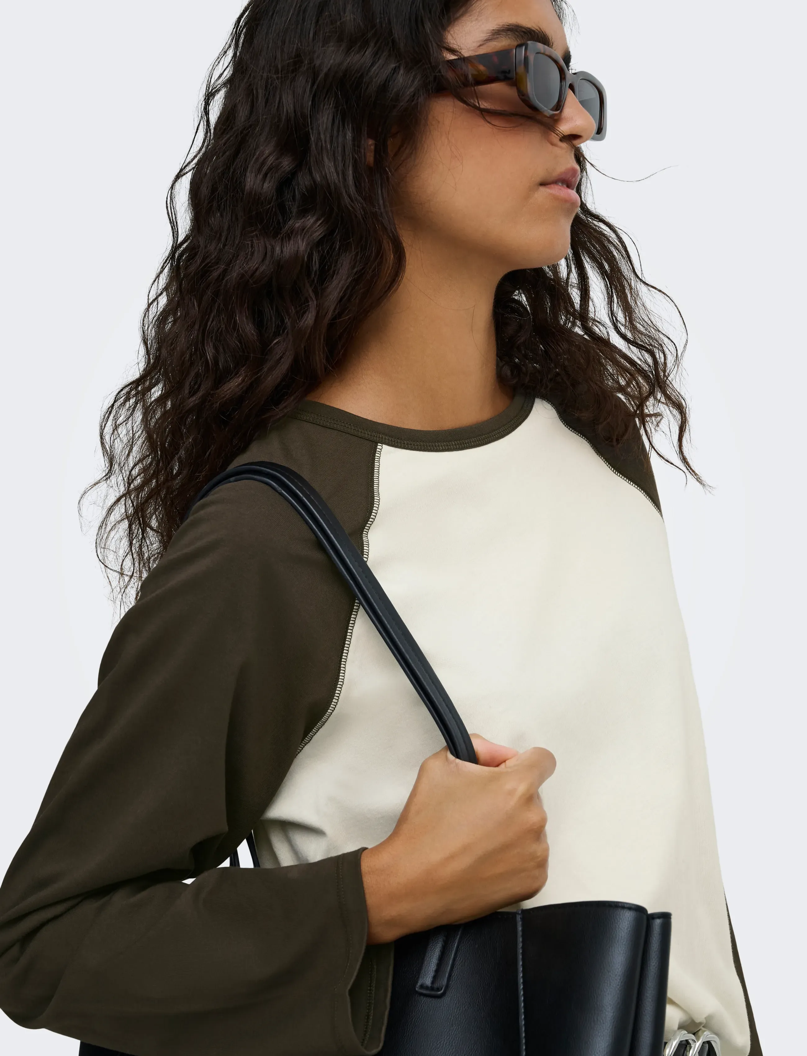 JDY - JDYJEANETT L/S RAGLAN CONTRAST TOP JRS - antique white - 5