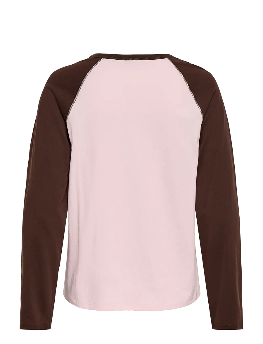 JDY - JDYJEANETT L/S RAGLAN CONTRAST TOP JRS - langærmede toppe - chalk pink - 2