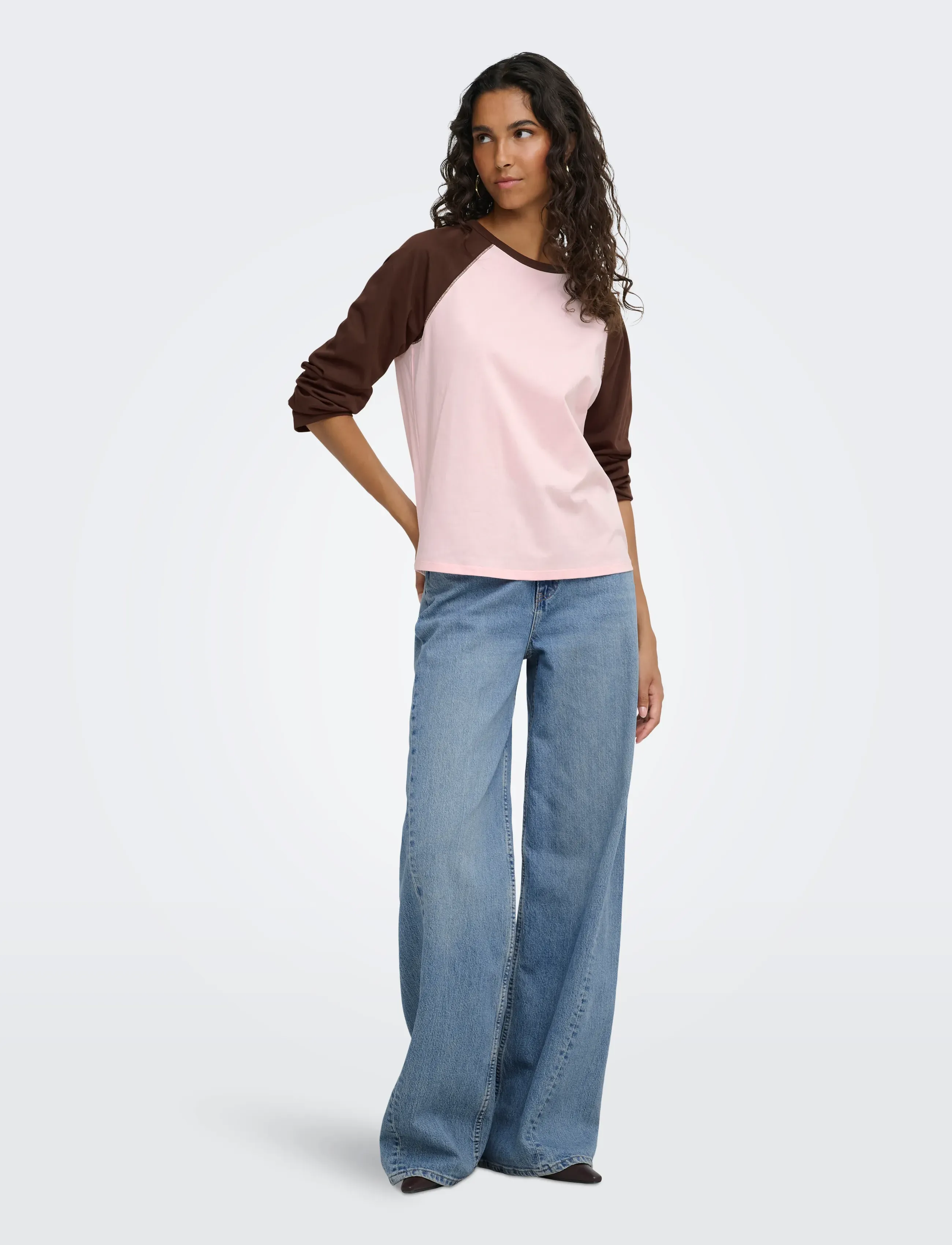 JDY - JDYJEANETT L/S RAGLAN CONTRAST TOP JRS - long-sleeved tops - chalk pink - 4