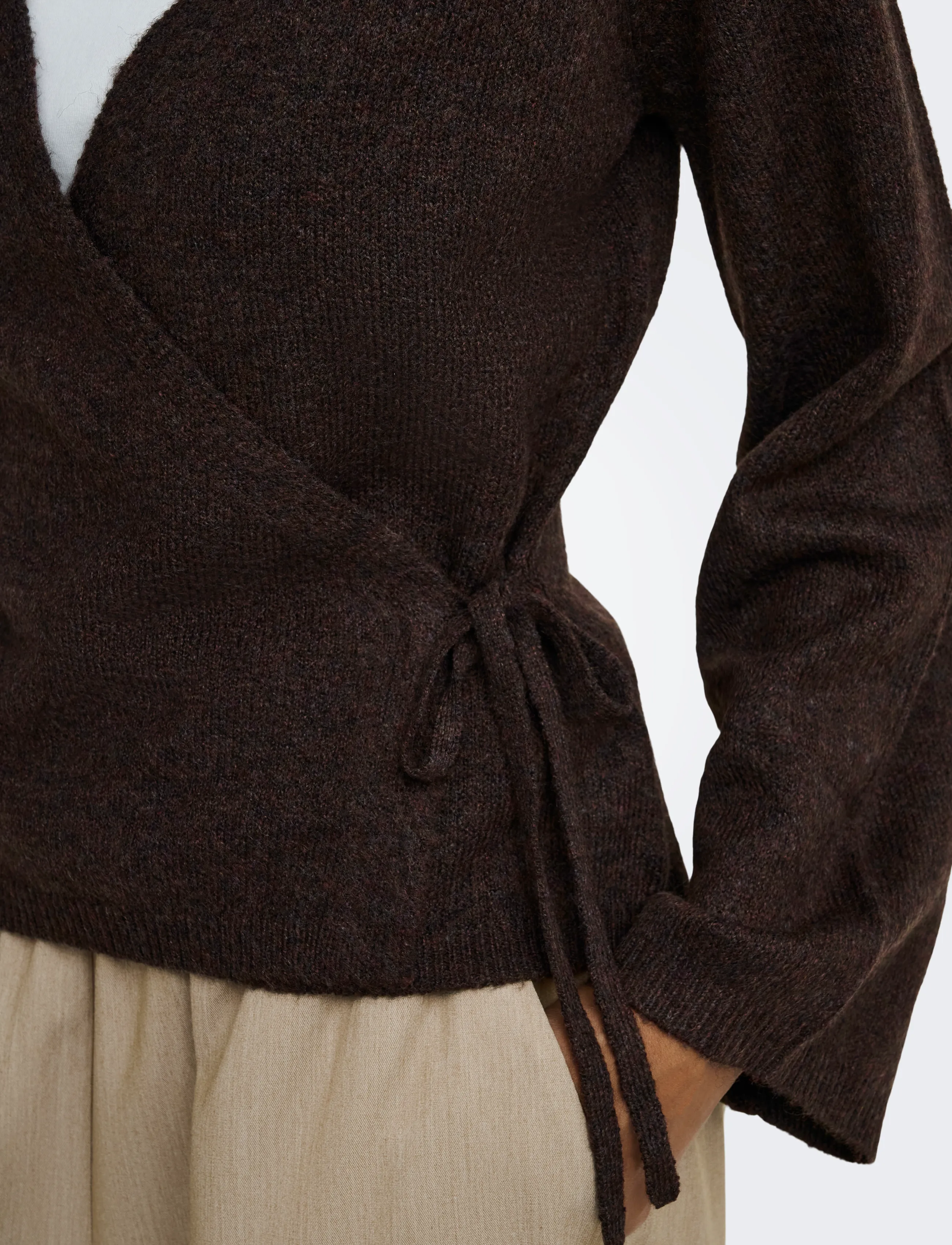 JDY - JDYSUPER BECKY L/S WRAP CARDI KNT NOOS - strickjacken - chocolate torte - 5