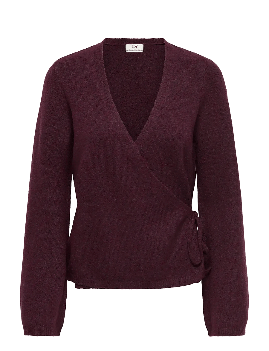 JDY - JDYSUPER BECKY L/S WRAP CARDI KNT NOOS - decadent chocolate - 1