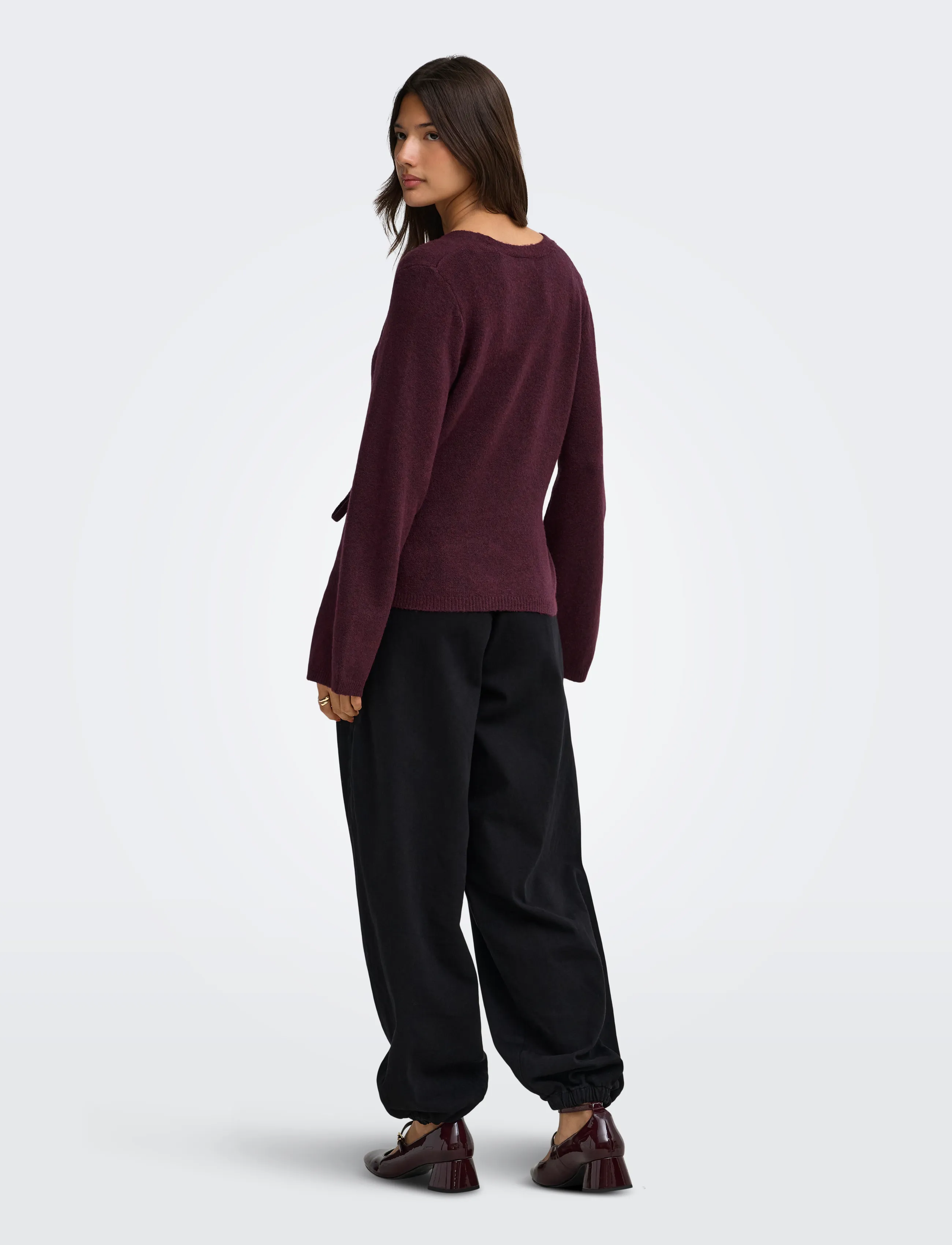 JDY - JDYSUPER BECKY L/S WRAP CARDI KNT NOOS - decadent chocolate - 3
