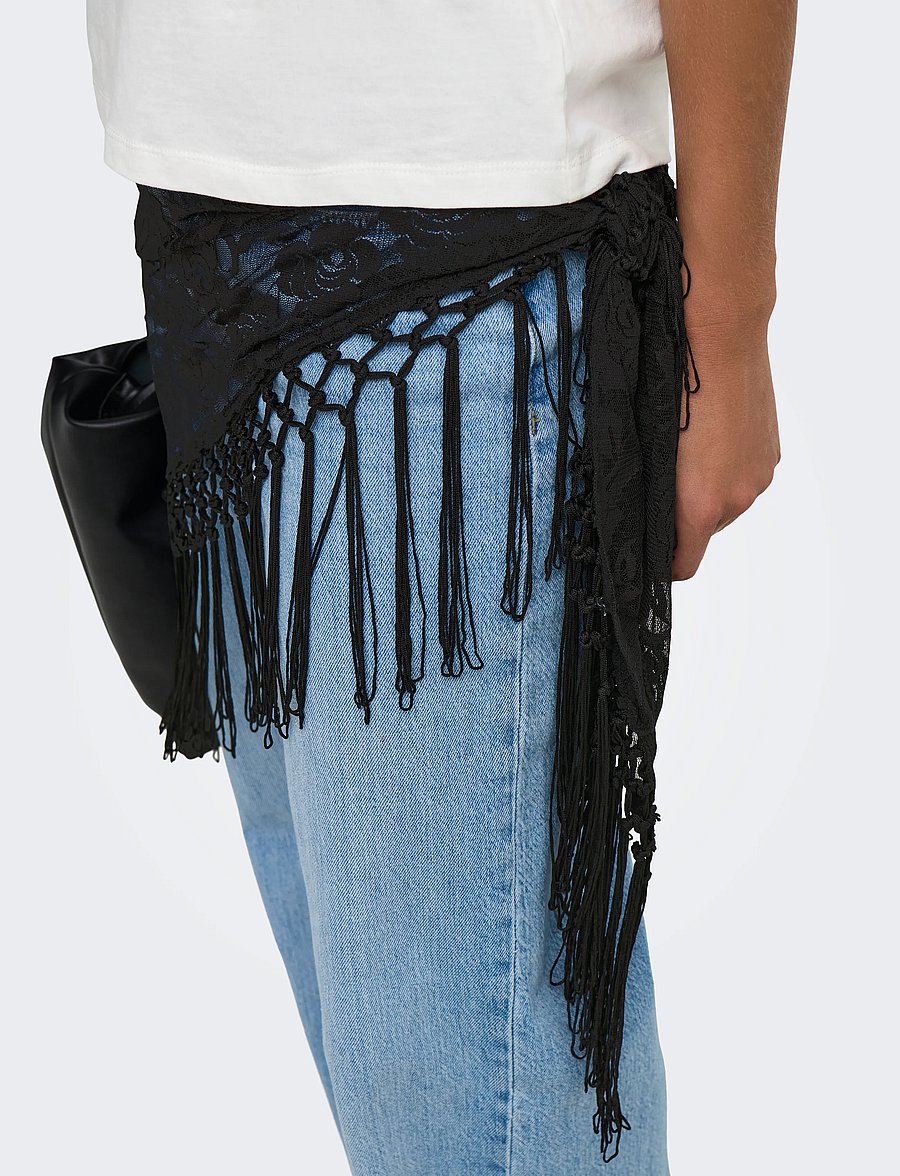 JDY - JDYOFINA FRINGE SCARF WVN - alltags-style - black - 5