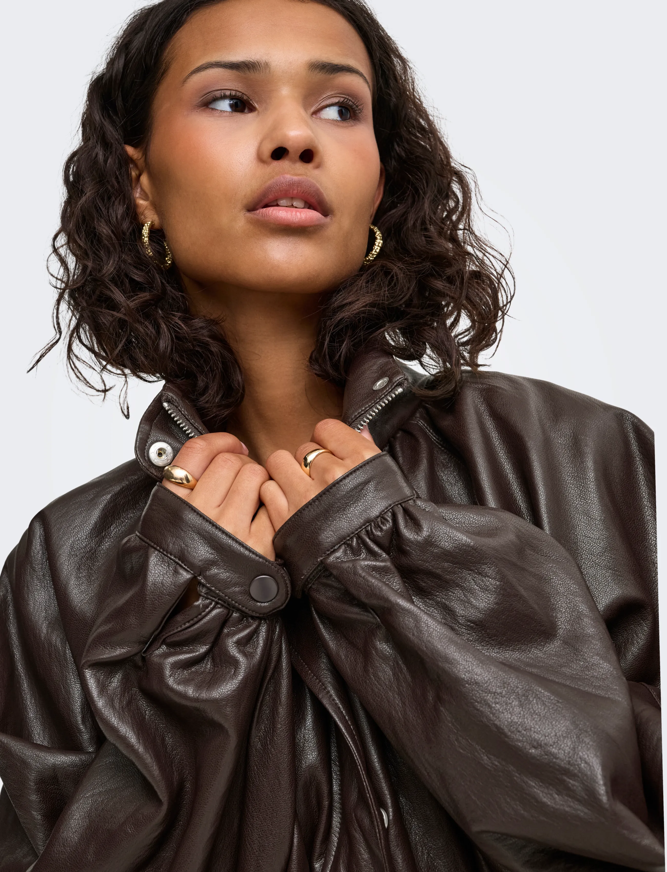 JDY - JDYEDITH FAUX LEATHER JACKET OTW NOOS - chocolate torte - 5