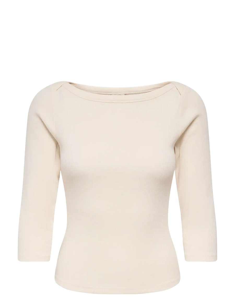 JDY - JDYMALLI 3/4 BOATNECK TOP JRS NOOS - kortærmede bluser - birch - 0