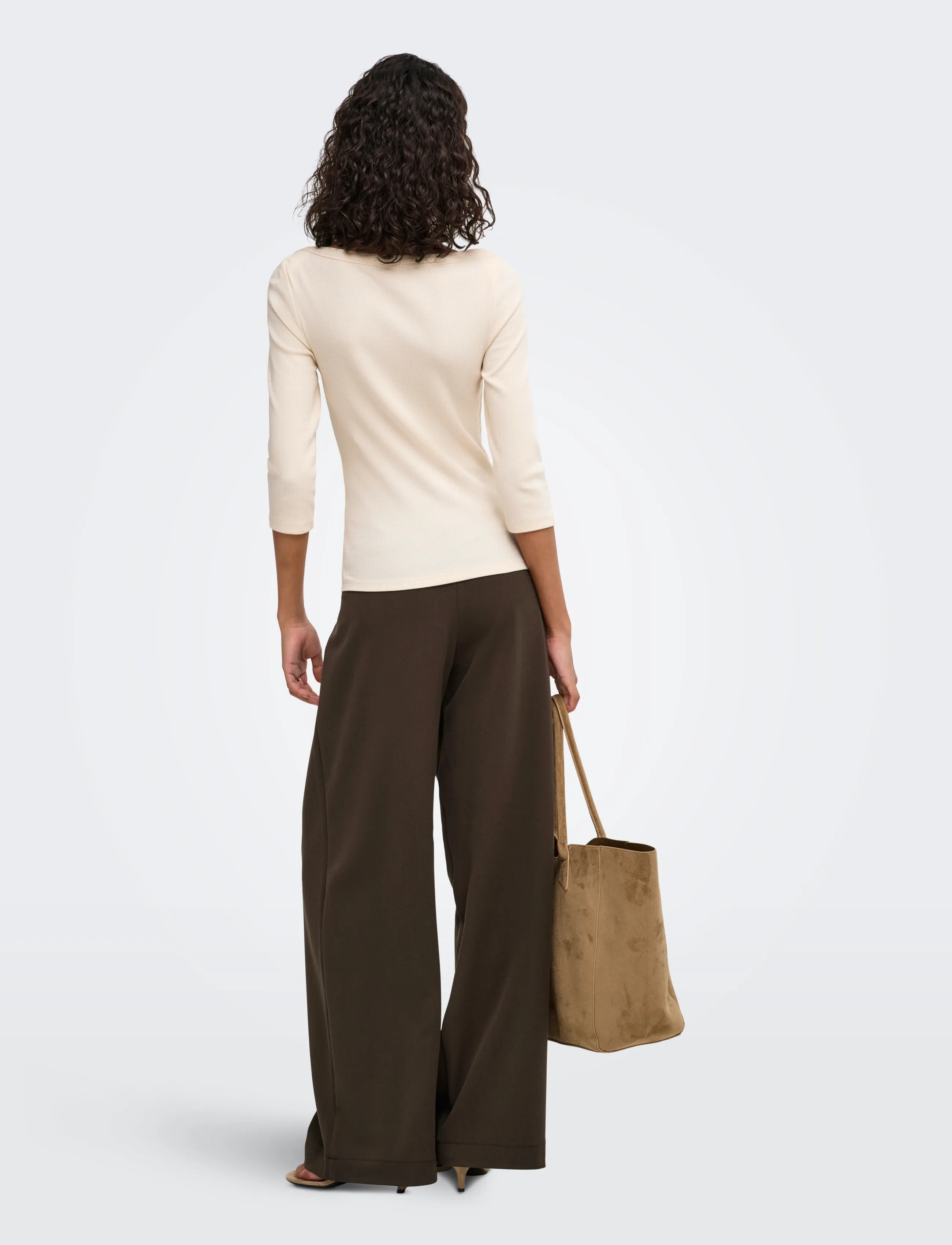 JDY - JDYMALLI 3/4 BOATNECK TOP JRS NOOS - kortærmede bluser - birch - 3