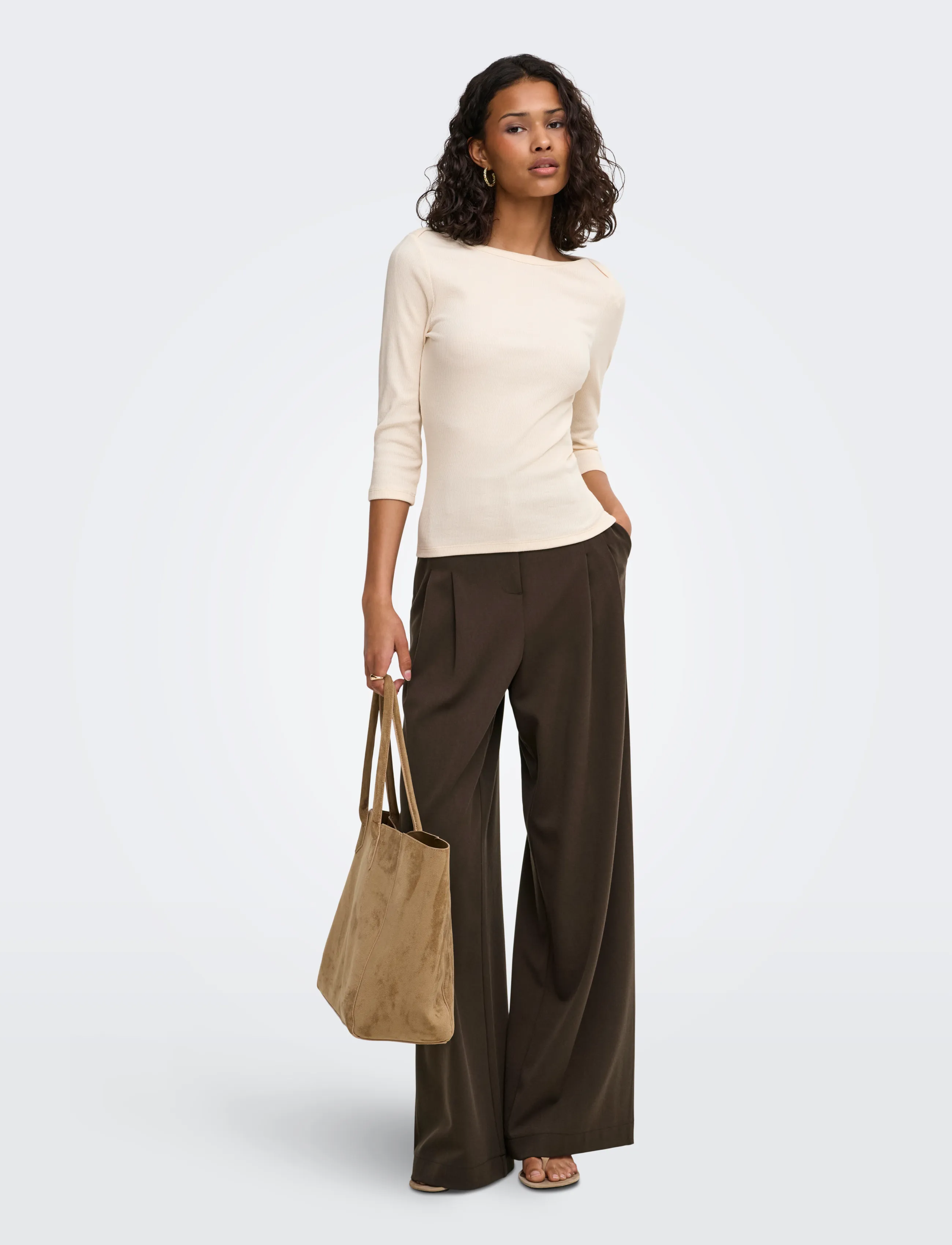 JDY - JDYMALLI 3/4 BOATNECK TOP JRS NOOS - kortærmede bluser - birch - 4