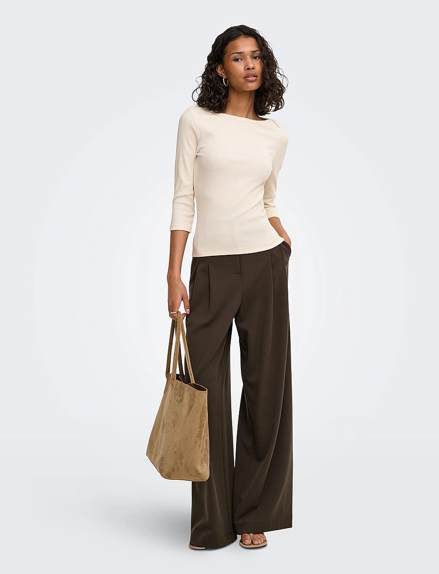 JDY - JDYMALLI 3/4 BOATNECK TOP JRS NOOS - kortærmede bluser - birch - 4