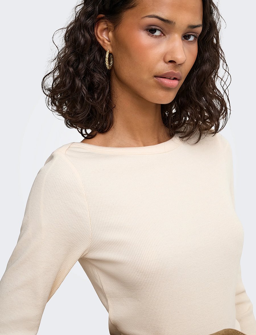 JDY - JDYMALLI 3/4 BOATNECK TOP JRS NOOS - kortærmede bluser - birch - 5