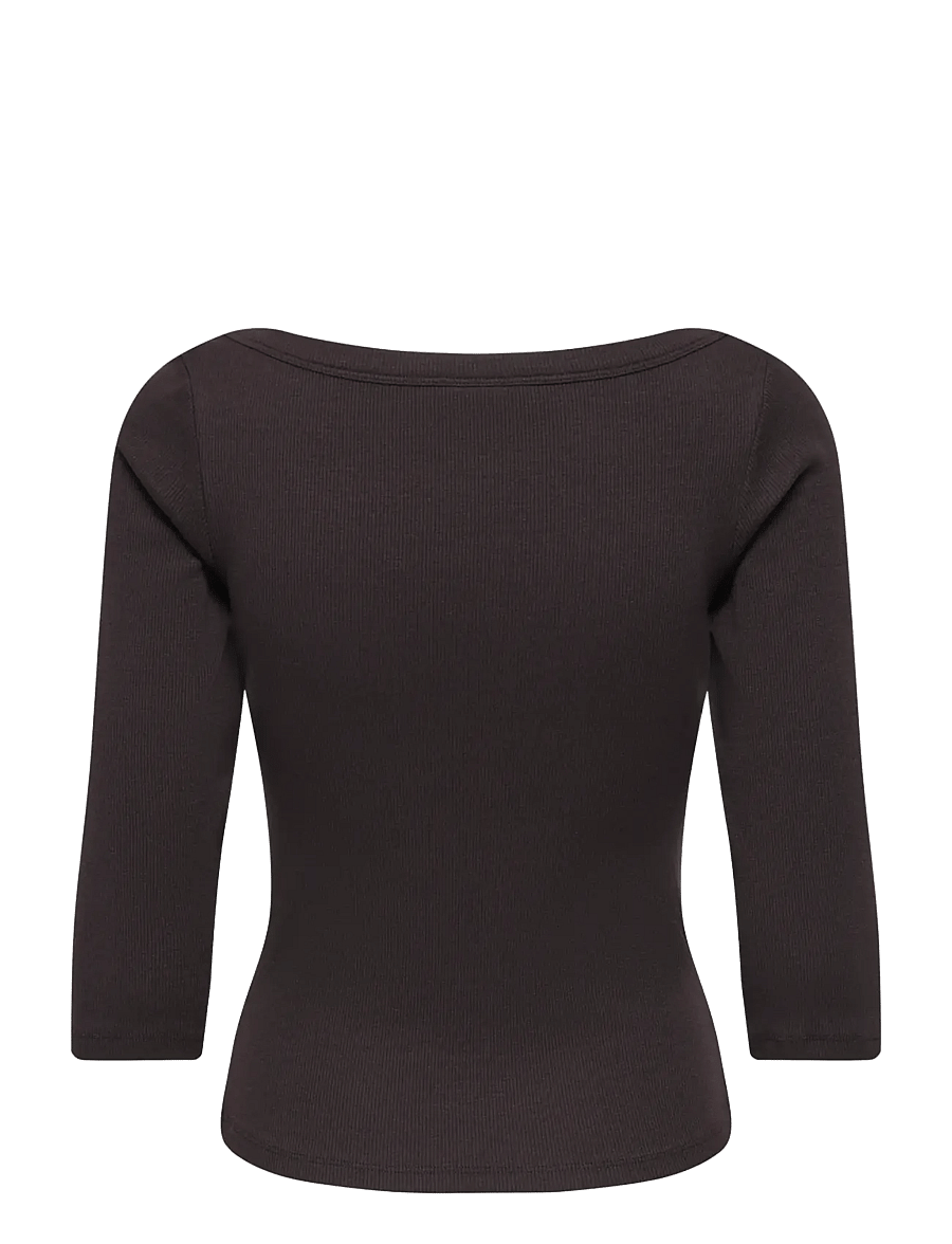 JDY - JDYMALLI 3/4 BOATNECK TOP JRS NOOS - blouses met korte mouwen - chocolate brown - 1