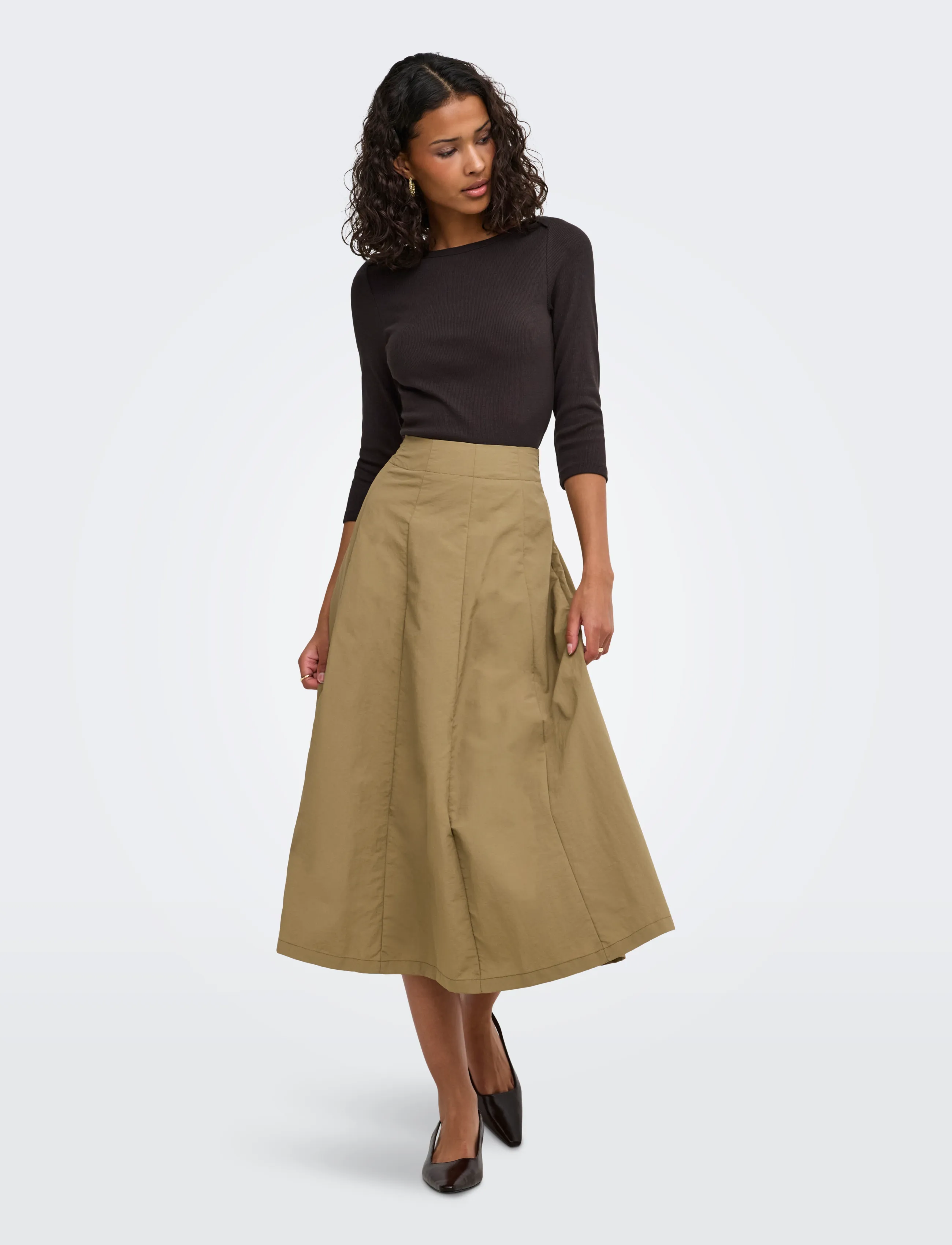 JDY - JDYMALLI 3/4 BOATNECK TOP JRS NOOS - kurzärmelige blusen - chocolate brown - 4