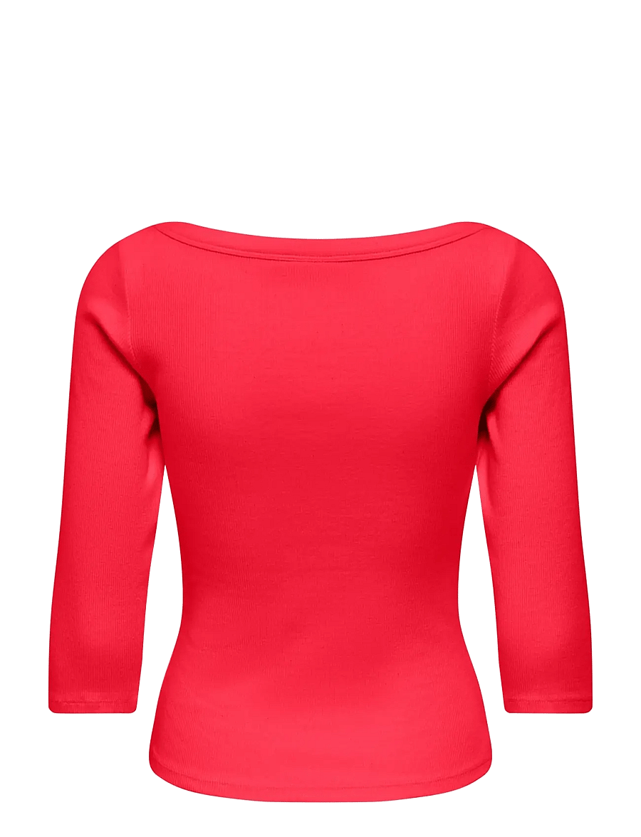 JDY - JDYMALLI 3/4 BOATNECK TOP JRS NOOS - kortärmade blusar - racing red - 1
