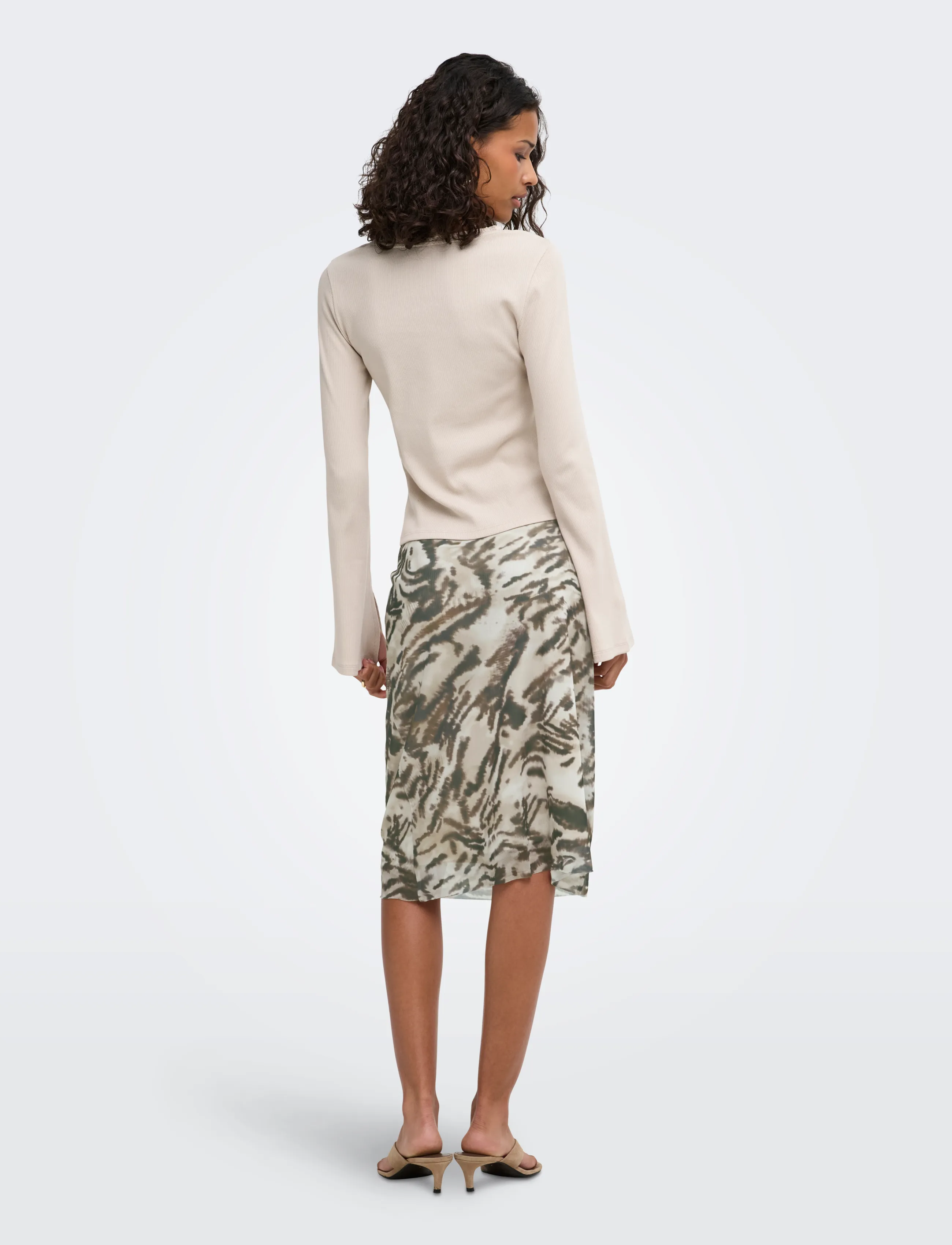 JDY - JDYMONE MIDI MESH SKIRT JRS EXP - midi nederdele - birch - 3