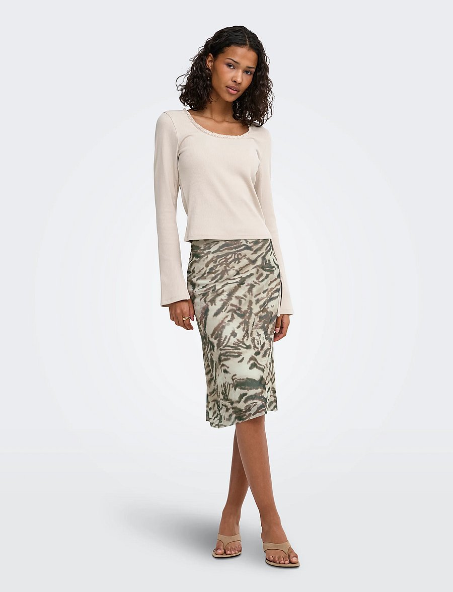 JDY - JDYMONE MIDI MESH SKIRT JRS EXP - midi nederdele - birch - 4