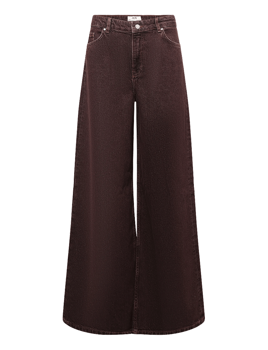 JDY - JDYVERA HW X-WID JEANS BROWN DNM - hosen mit weitem bein - mulch - 0