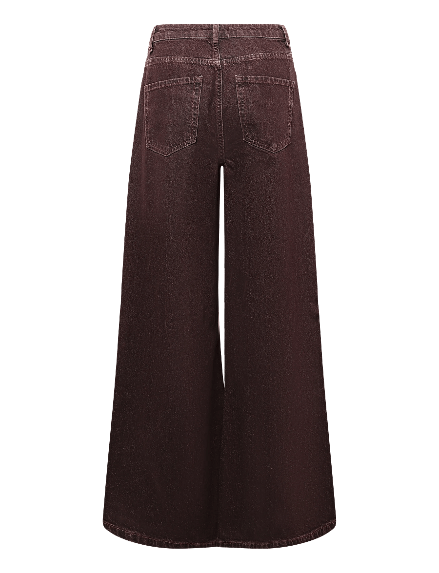 JDY - JDYVERA HW X-WID JEANS BROWN DNM - hosen mit weitem bein - mulch - 1