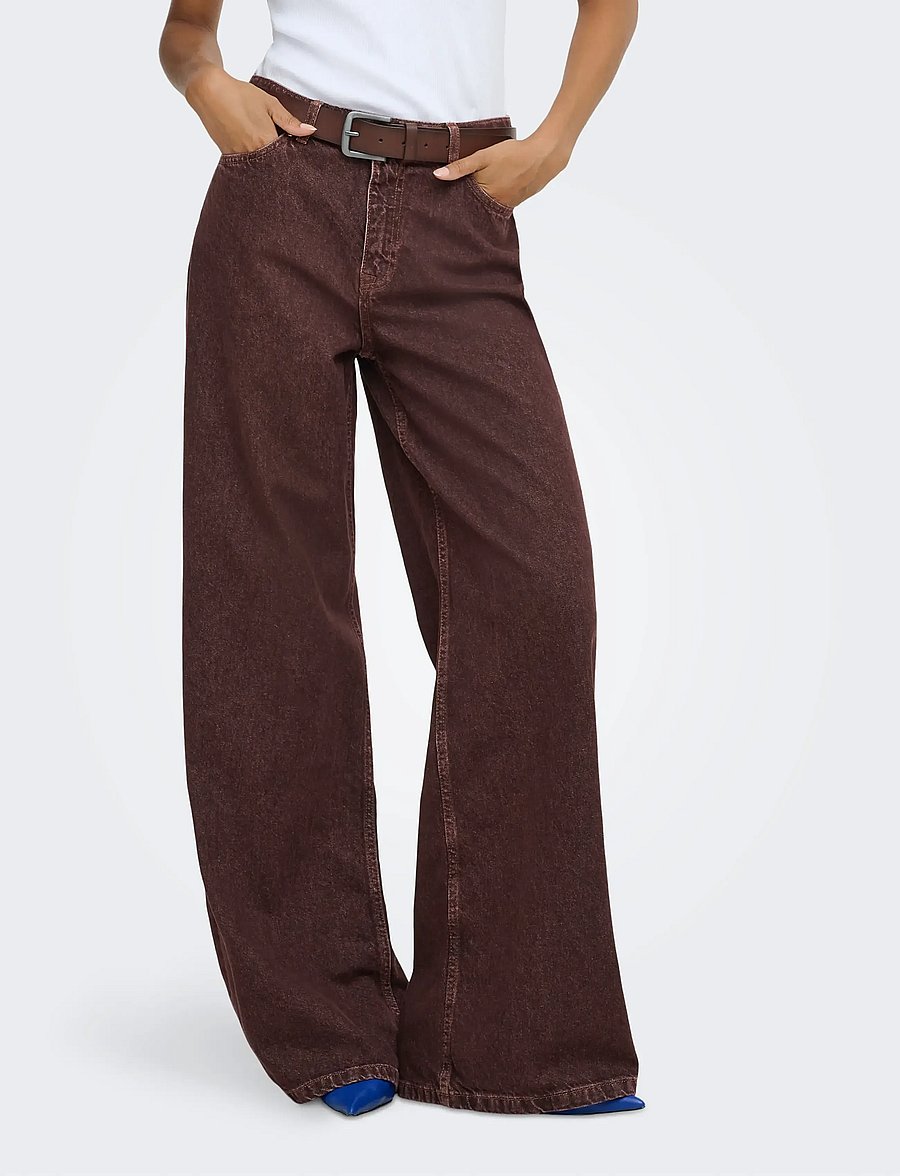 JDY - JDYVERA HW X-WID JEANS BROWN DNM - vida jeans - mulch - 0