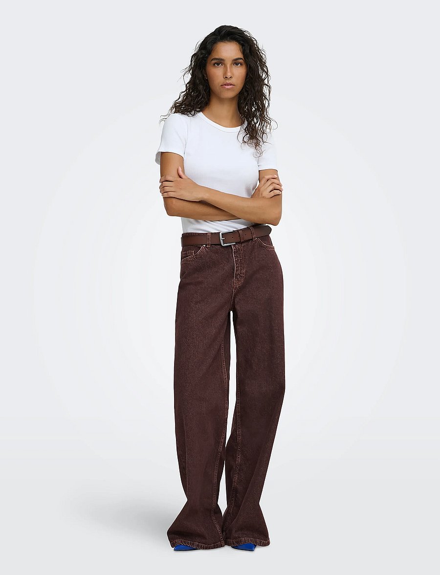 JDY - JDYVERA HW X-WID JEANS BROWN DNM - vida jeans - mulch - 4