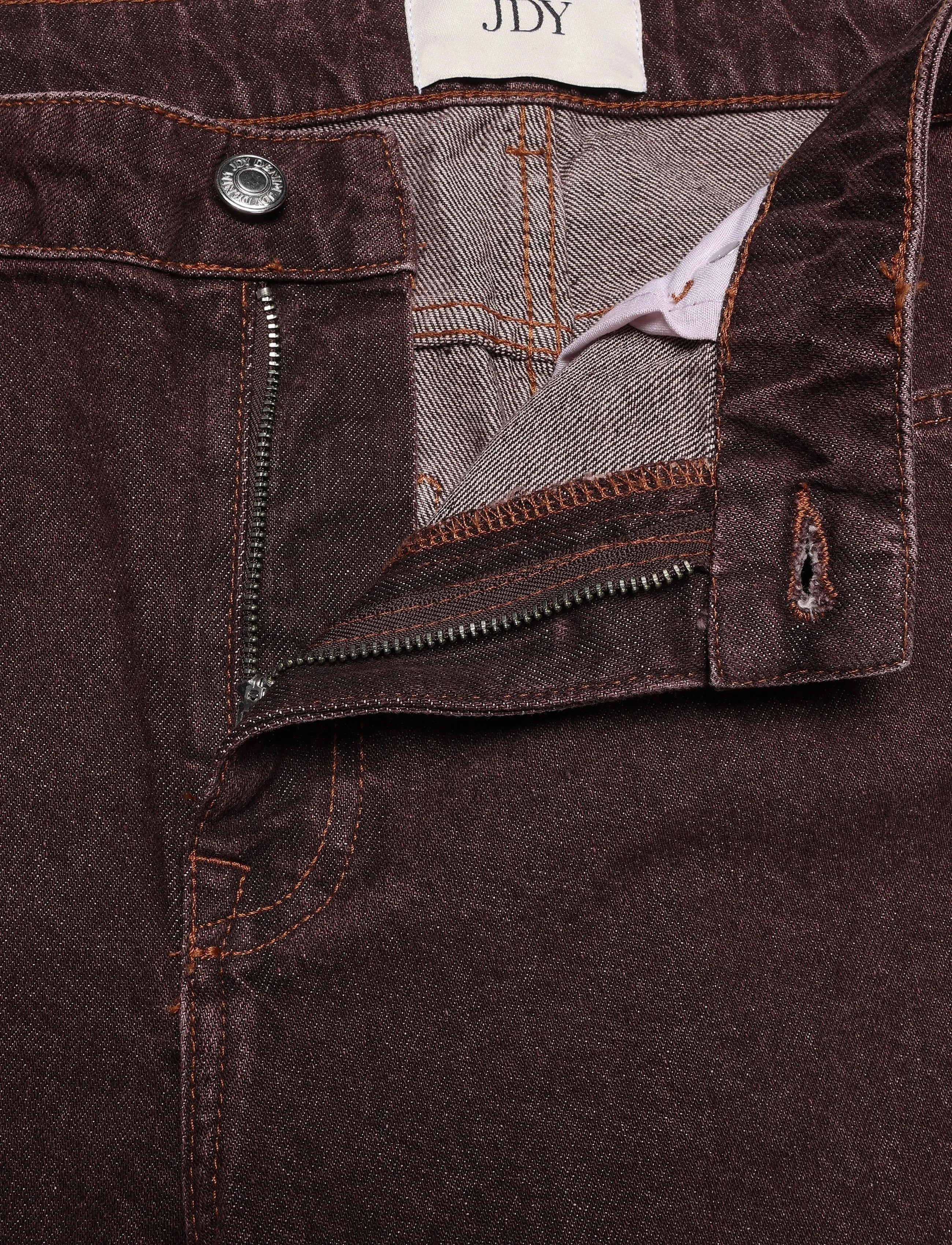 JDY - JDYVERA HW X-WID JEANS BROWN DNM - laia säärega teksad - mulch - 3