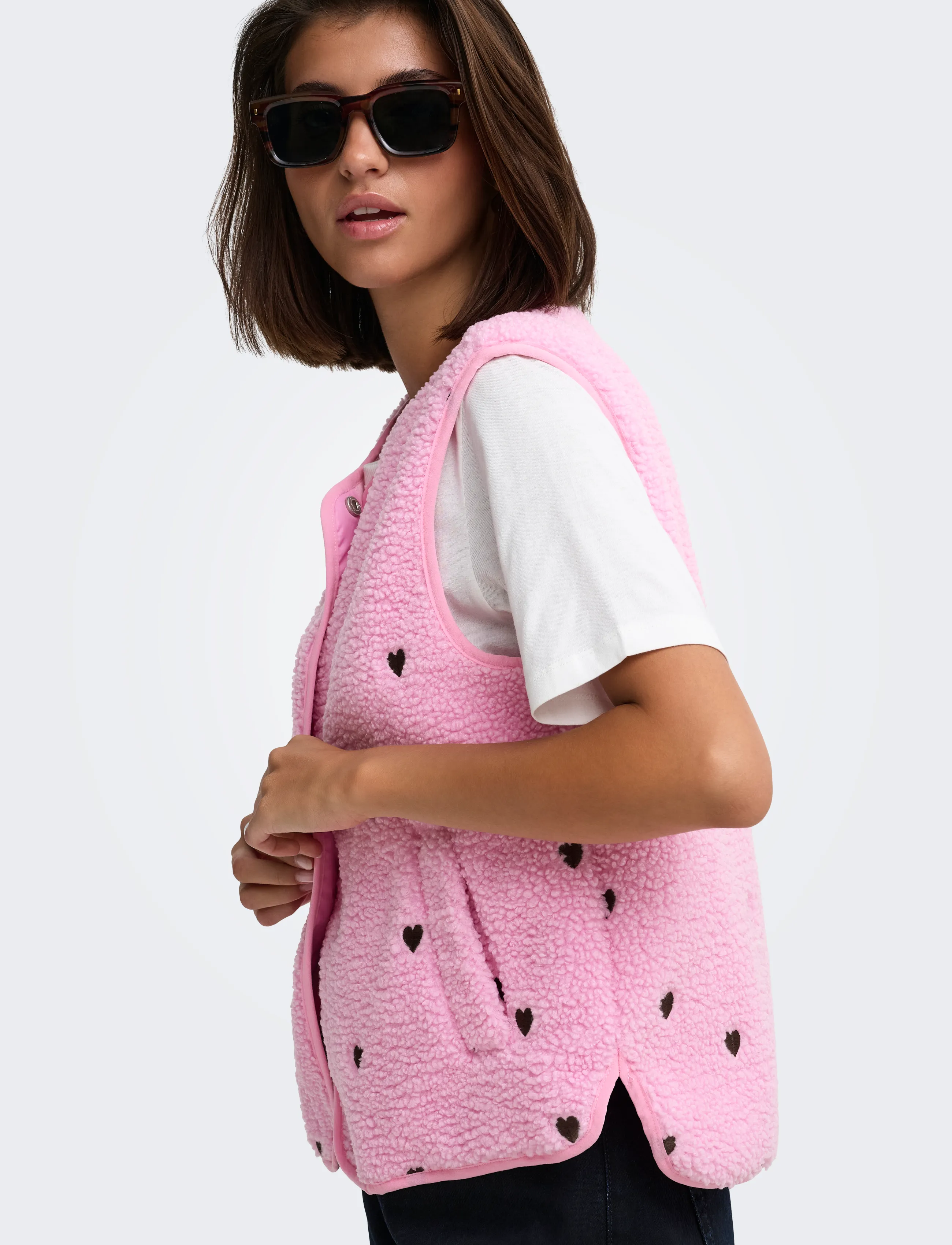 JDY Jdysimina Teddy Heart Emb Waistcoat Otw västar dam – bild 6