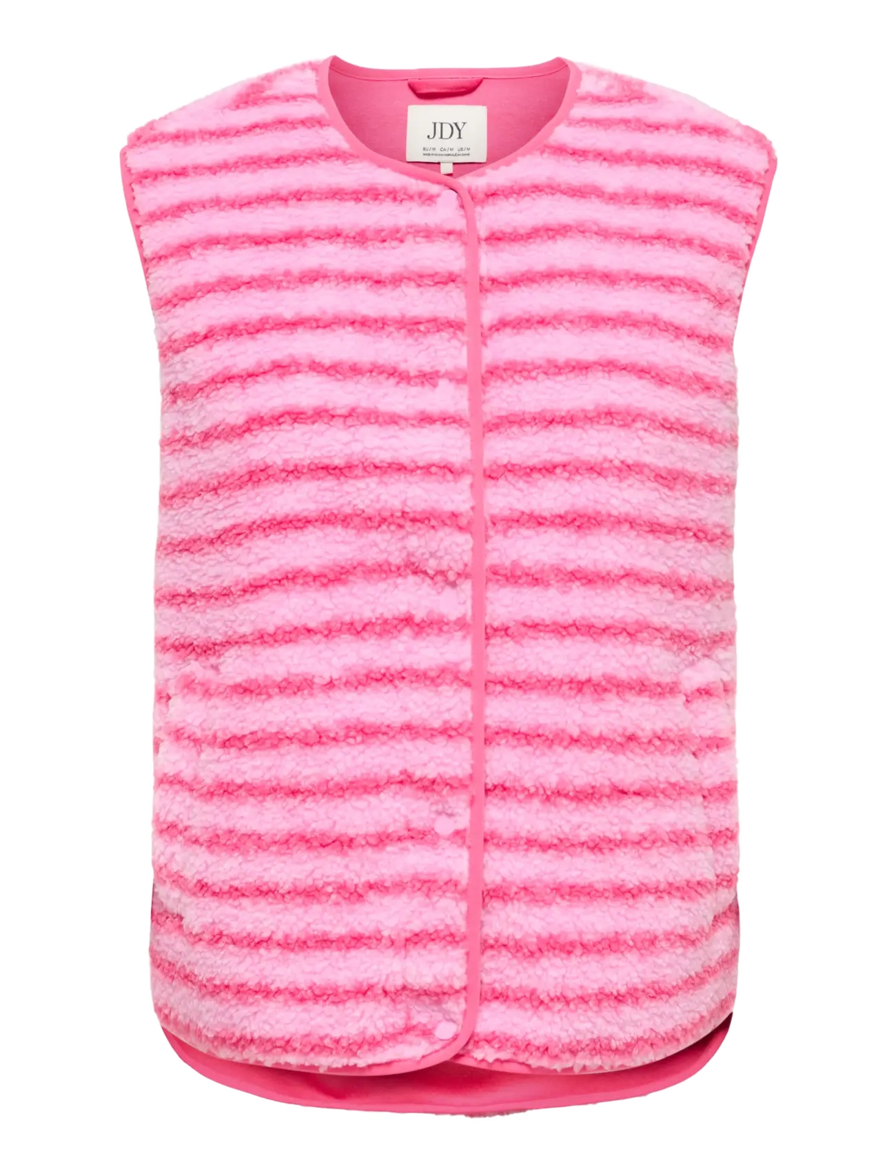 JDY JDYSIMINA TEDDY STRIPE WAISTCOAT OTW QIQ - Kläder - HOT PINK / pink/rose