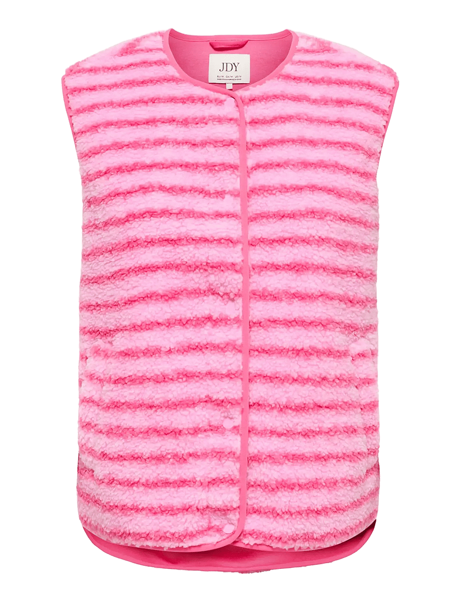 JDY - JDYSIMINA TEDDY STRIPE WAISTCOAT OTW QIQ - hot pink - 1