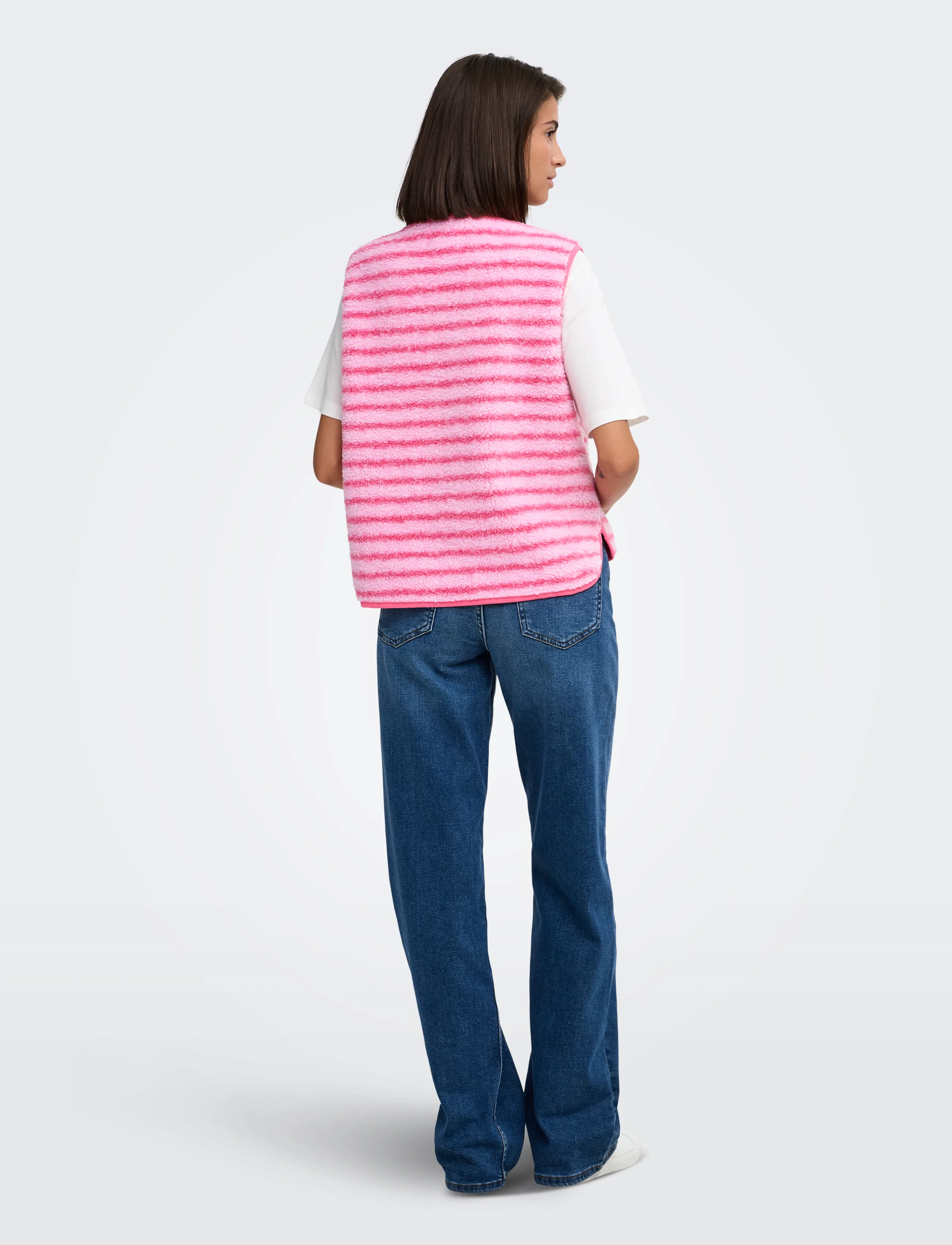 JDY - JDYSIMINA TEDDY STRIPE WAISTCOAT OTW QIQ - hot pink - 3