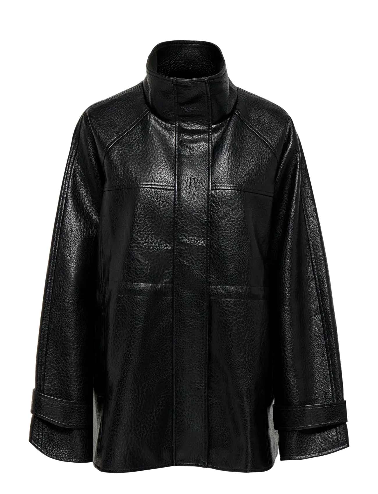JDY - JDYRAYE FAUX LEATH.HIGHNECK JKT OTW NOOS - light jackets - black - 1