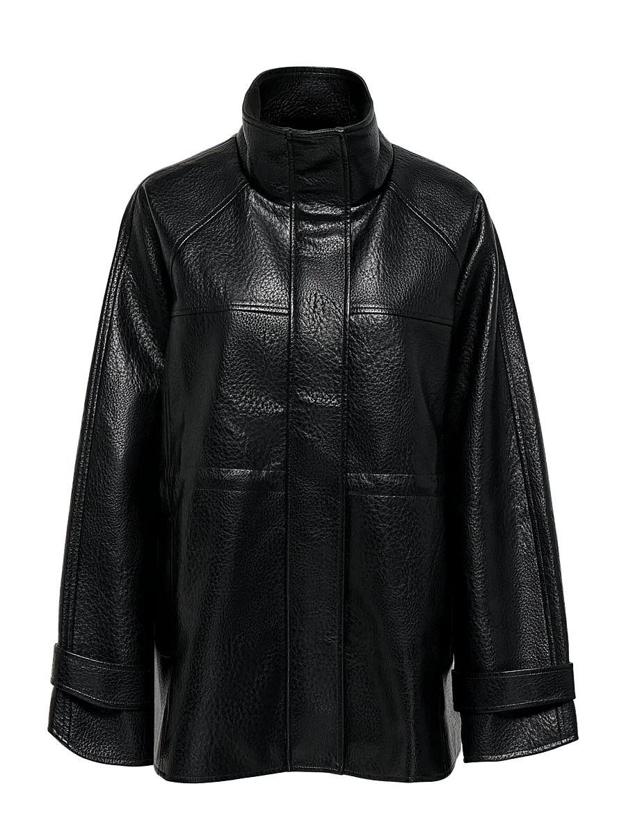 JDY - JDYRAYE FAUX LEATH.HIGHNECK JKT OTW NOOS - leichte jacken - black - 1