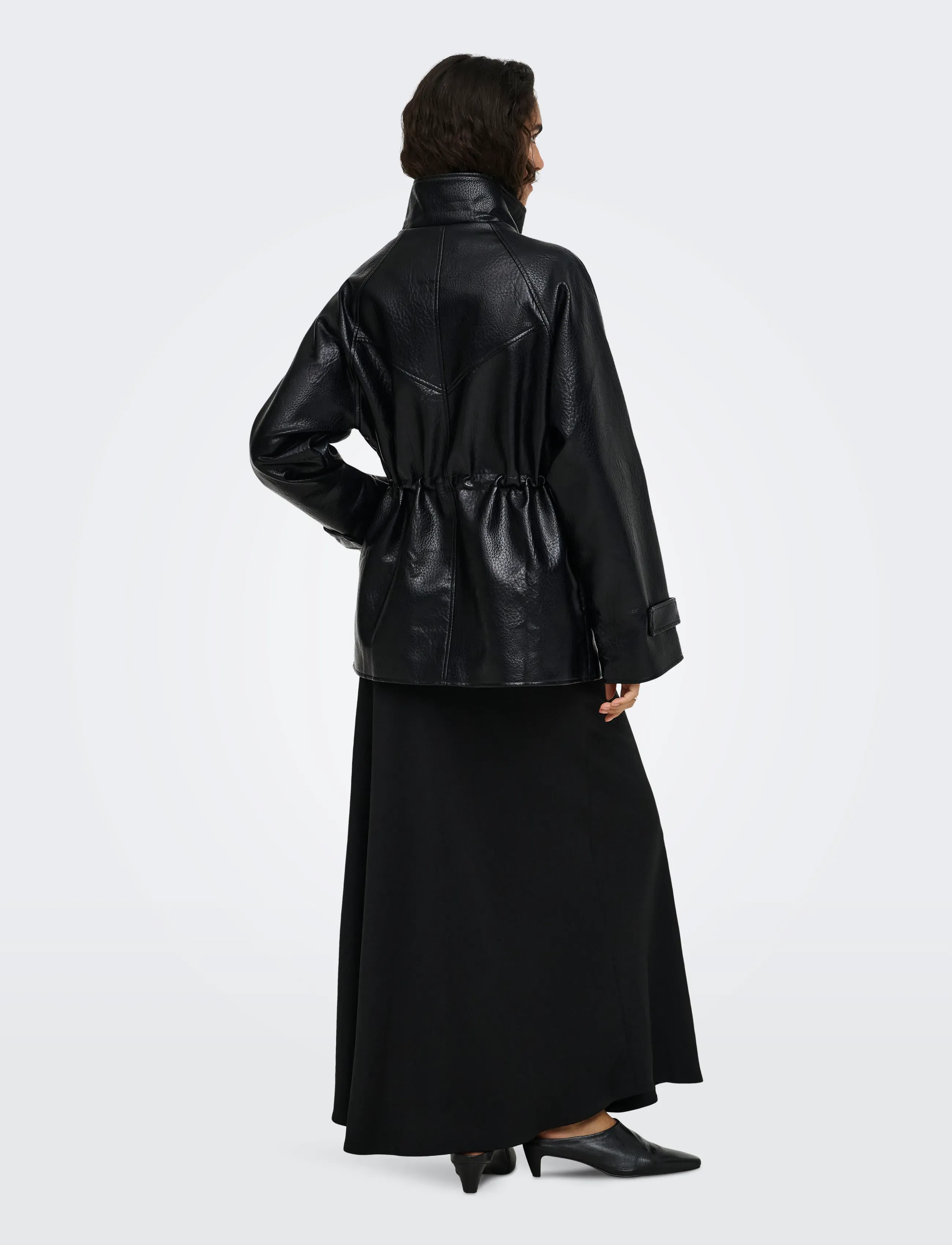 JDY - JDYRAYE FAUX LEATH.HIGHNECK JKT OTW NOOS - light jackets - black - 3