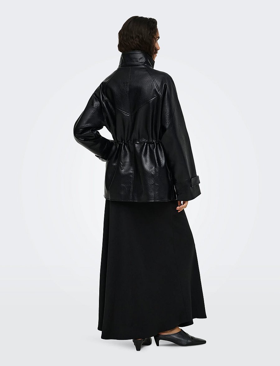 JDY - JDYRAYE FAUX LEATH.HIGHNECK JKT OTW NOOS - leichte jacken - black - 3