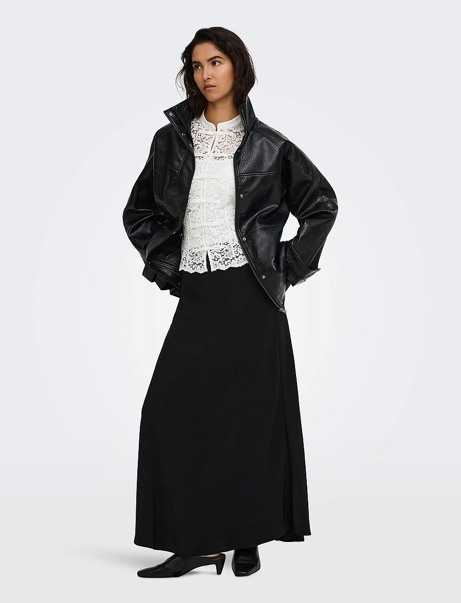 JDY - JDYRAYE FAUX LEATH.HIGHNECK JKT OTW NOOS - leichte jacken - black - 4