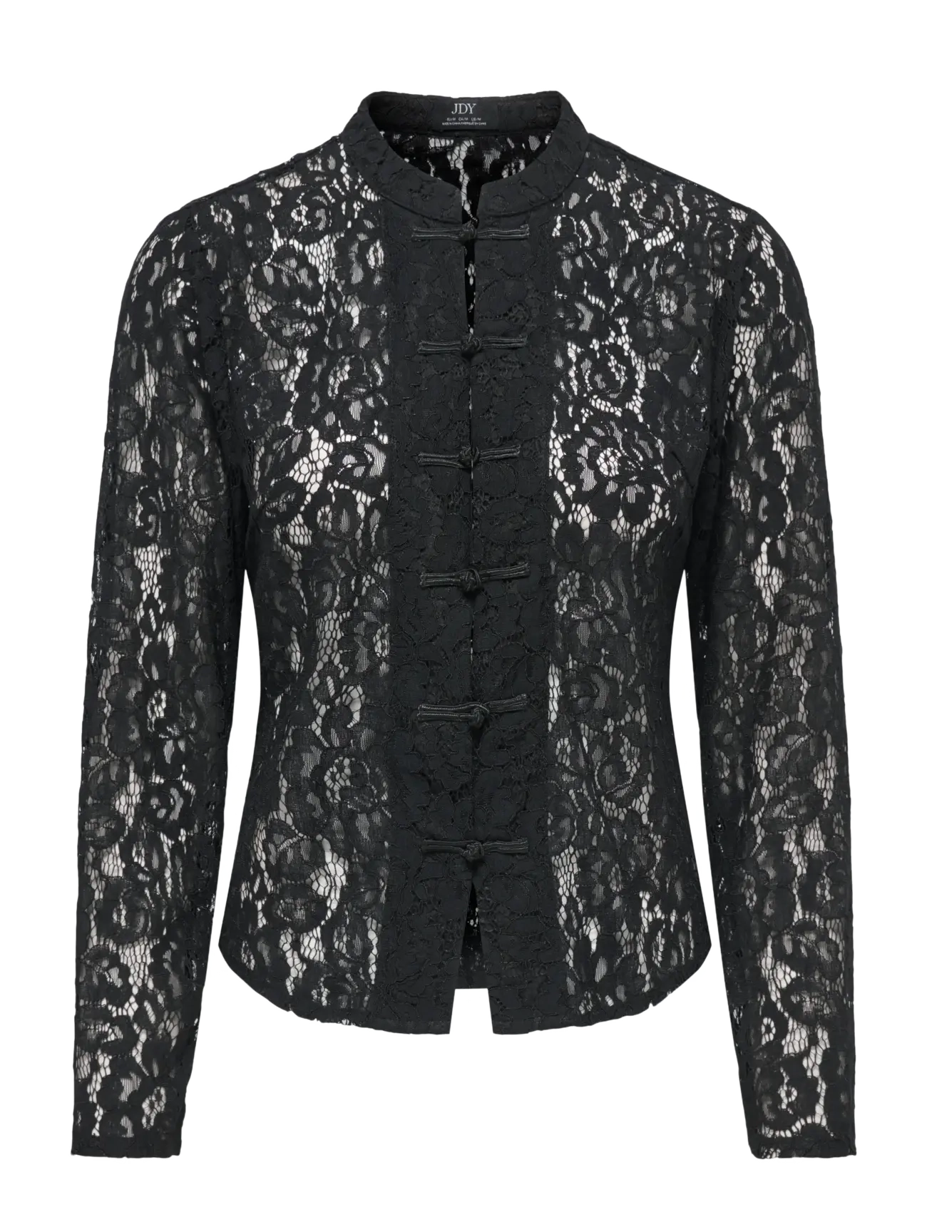 JDY JDYNILA L/S LACE TOP WVN EXP - Blouses & Shirts - BLACK / black