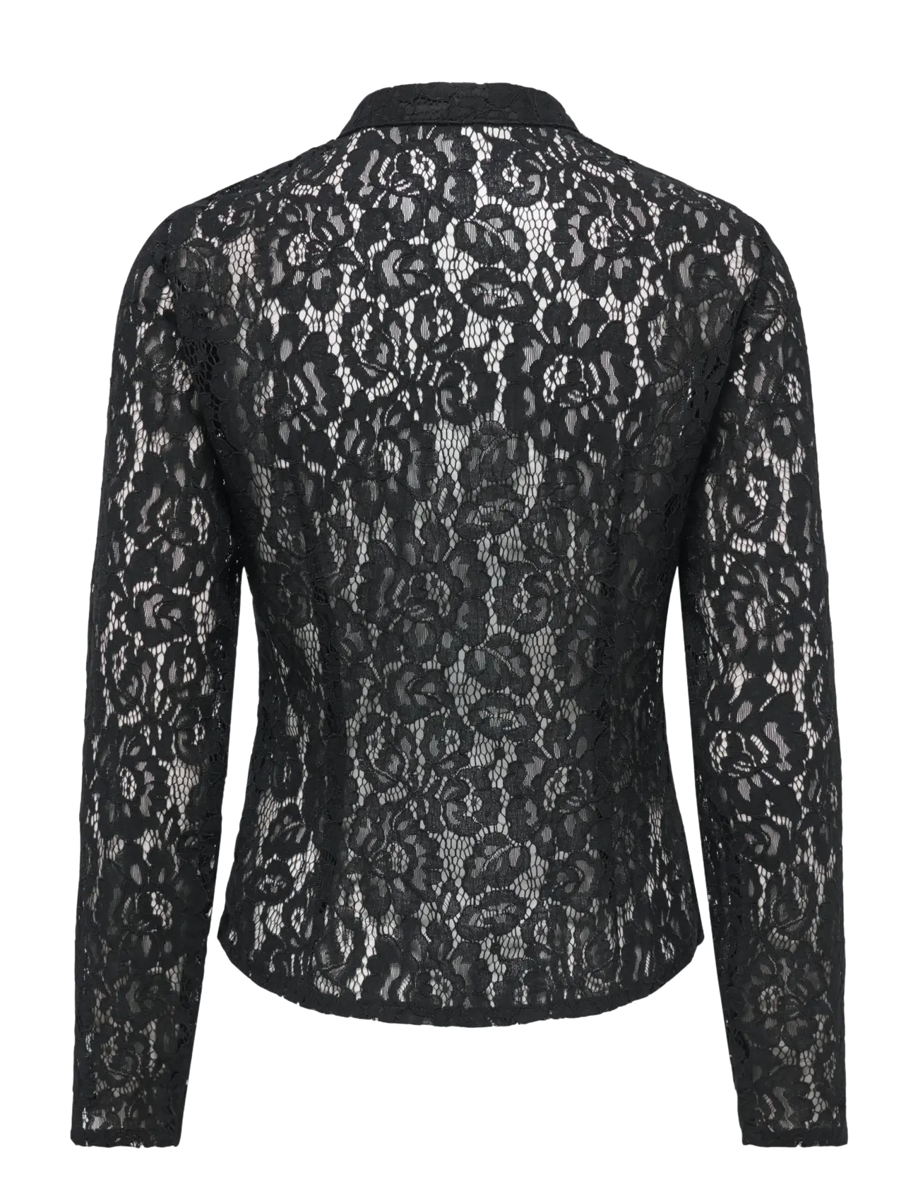 JDY - JDYNILA L/S LACE TOP WVN EXP - long sleeved blouses - black - 2