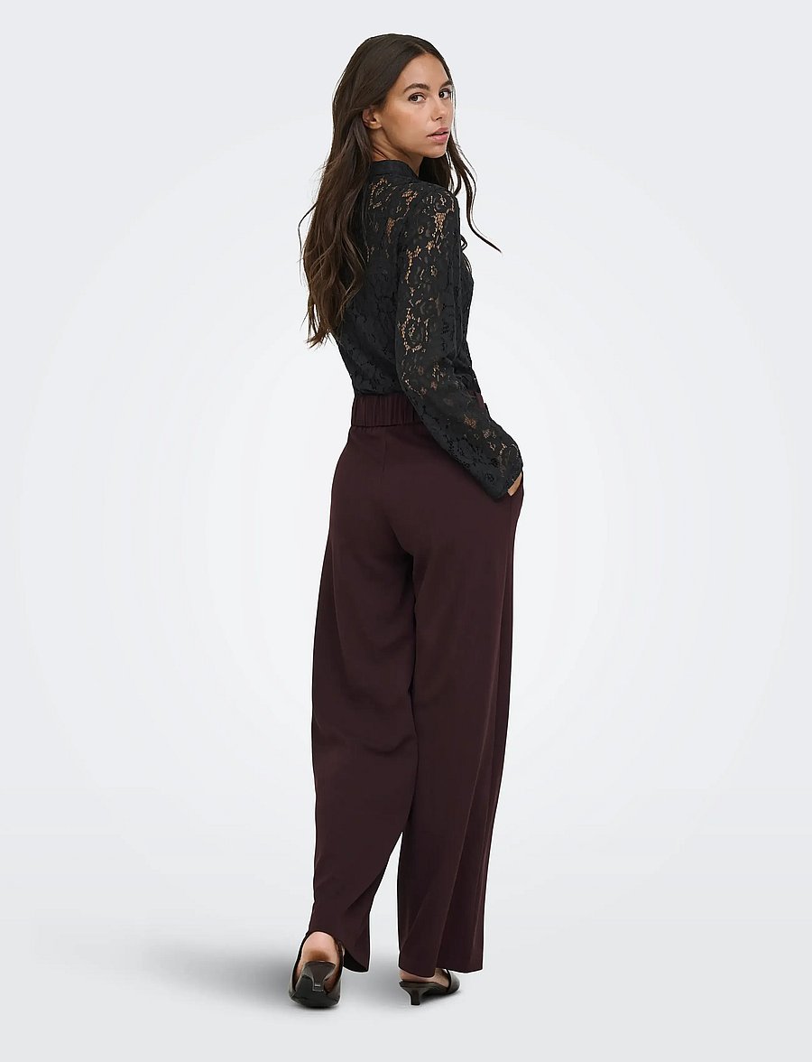 JDY - JDYNILA L/S LACE TOP WVN EXP - long sleeved blouses - black - 3