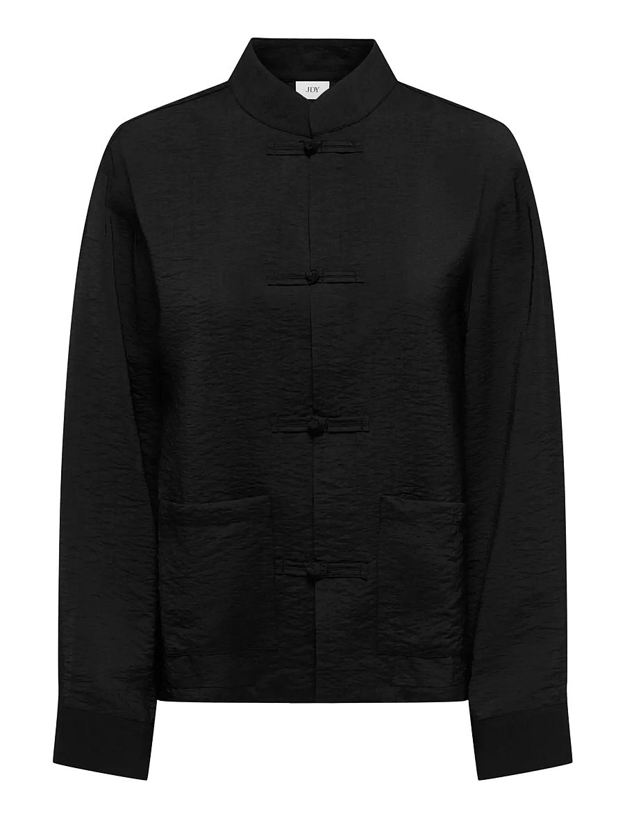 JDY - JDYCILLA L/S NAPOLEON SHIRT WVN EXP - long-sleeved shirts - black - 0