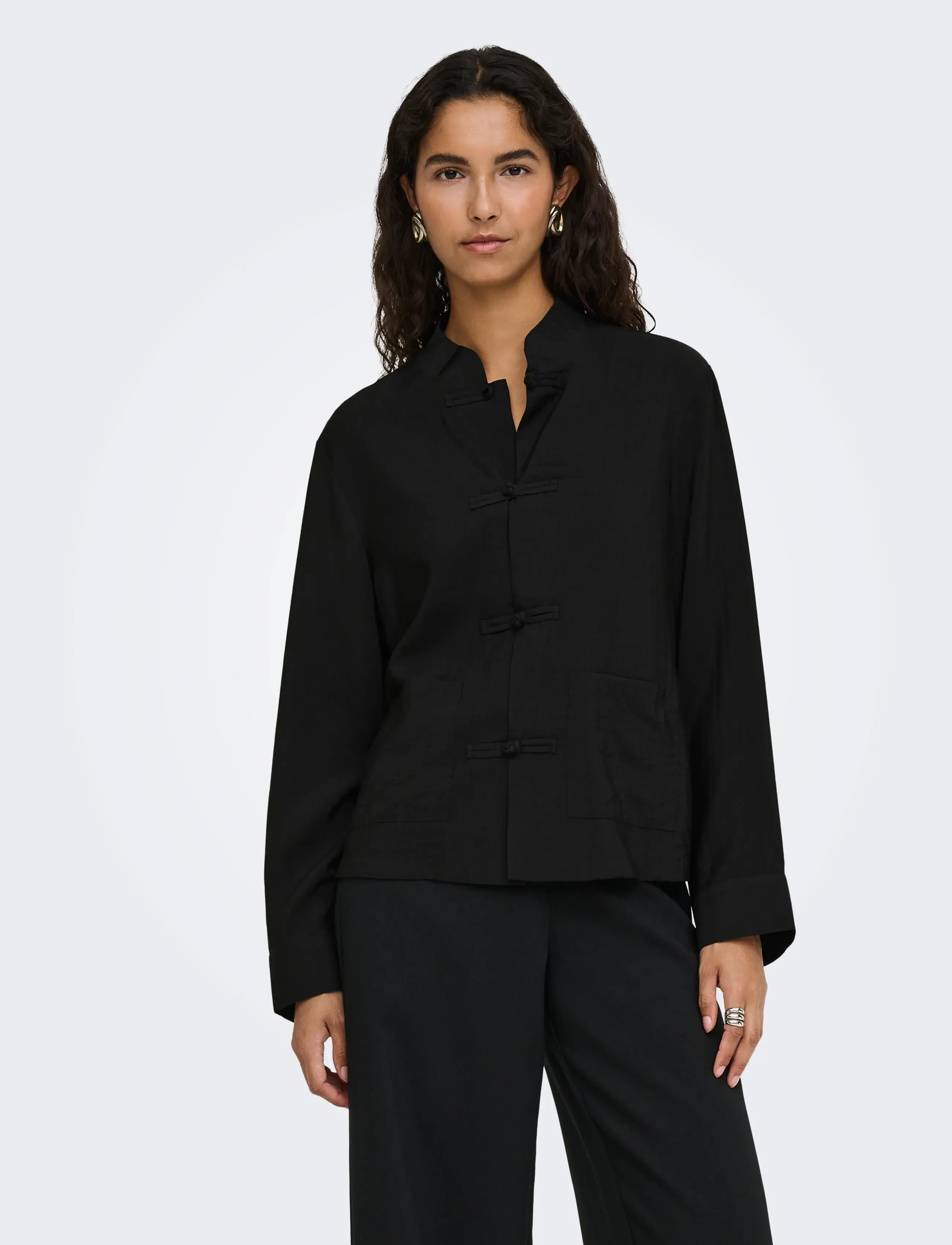 JDY JDYCILLA L/S NAPOLEON SHIRT WVN EXP - Hemden - BLACK / black