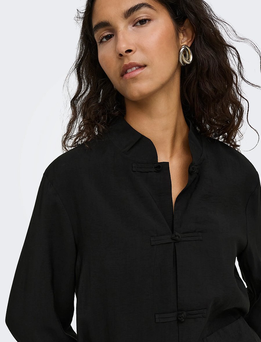 JDY - JDYCILLA L/S NAPOLEON SHIRT WVN EXP - langärmlige hemden - black - 5