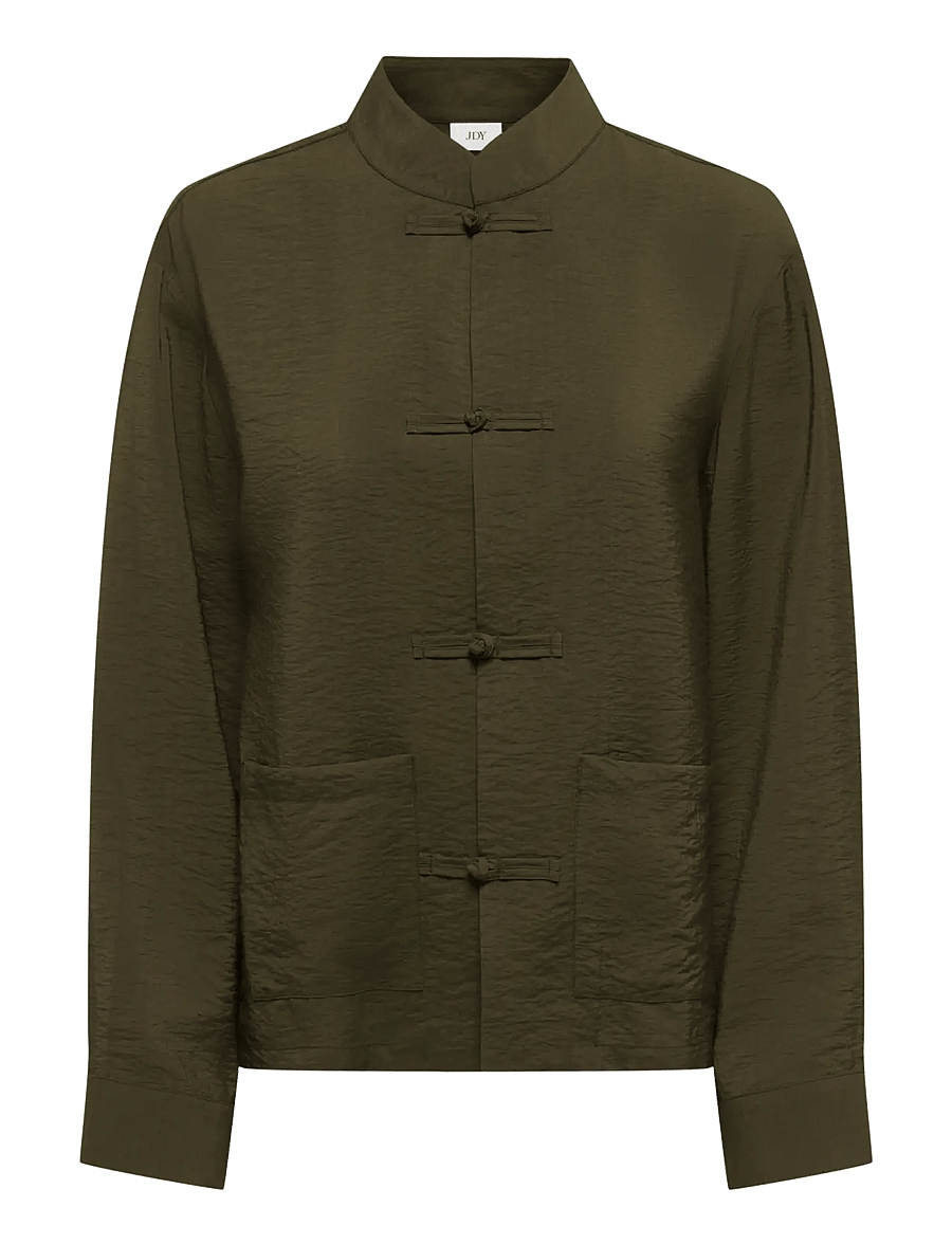 JDY - JDYCILLA L/S NAPOLEON SHIRT WVN EXP - long-sleeved shirts - slate black - 0