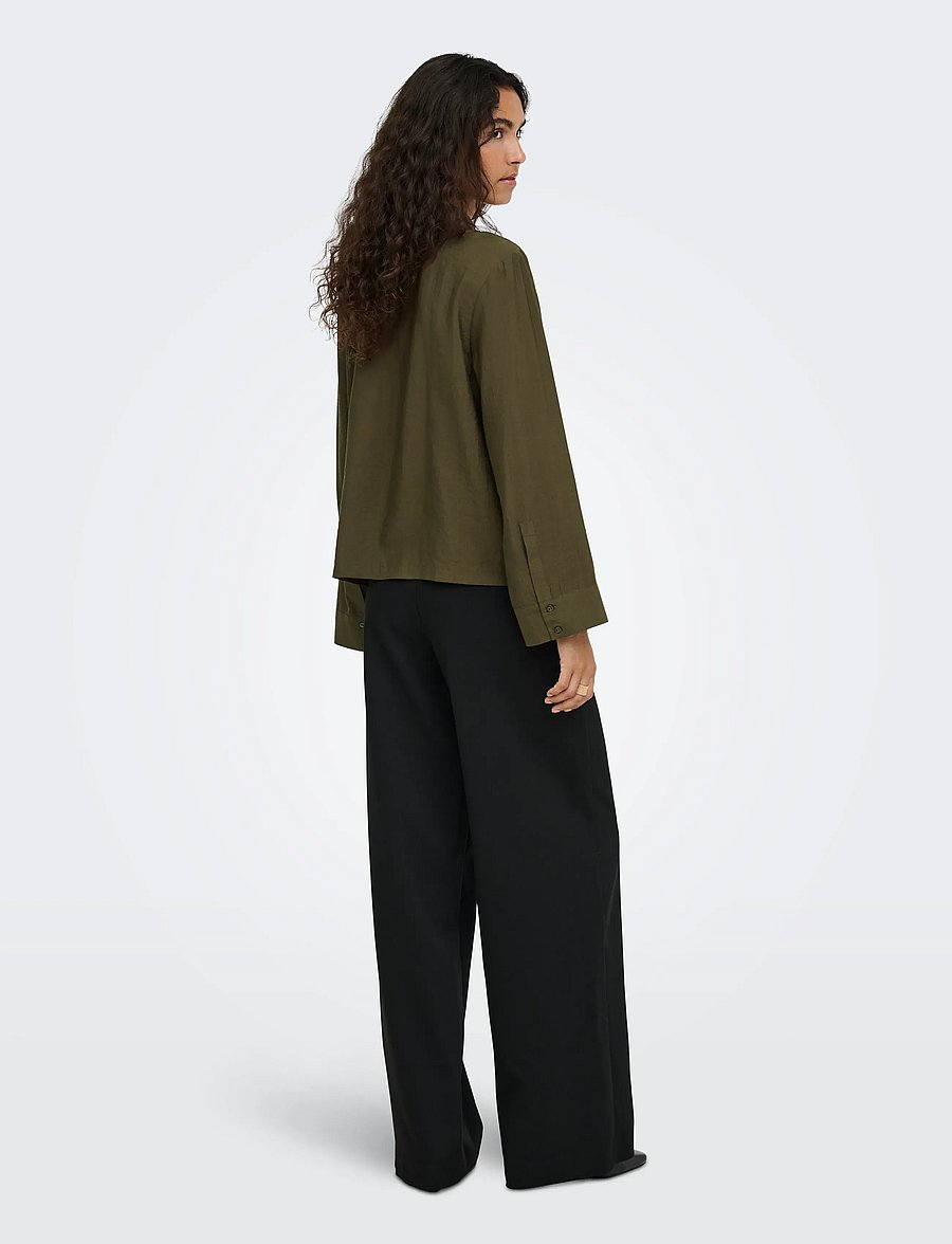 JDY - JDYCILLA L/S NAPOLEON SHIRT WVN EXP - langärmlige hemden - slate black - 3