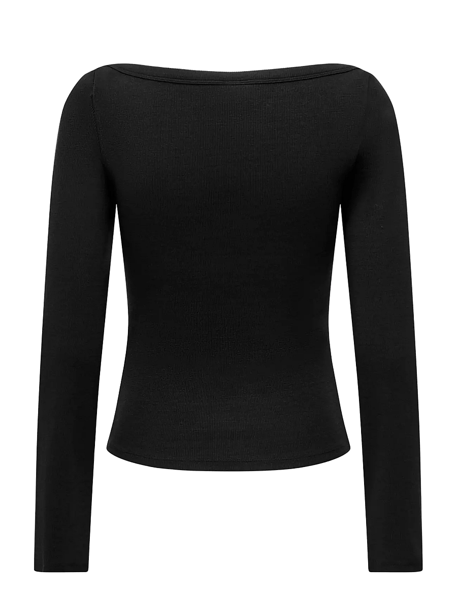 JDY - JDYMALLI L/S BOATNECK TOP 280 JRS NOOS - langærmede toppe - black - 1