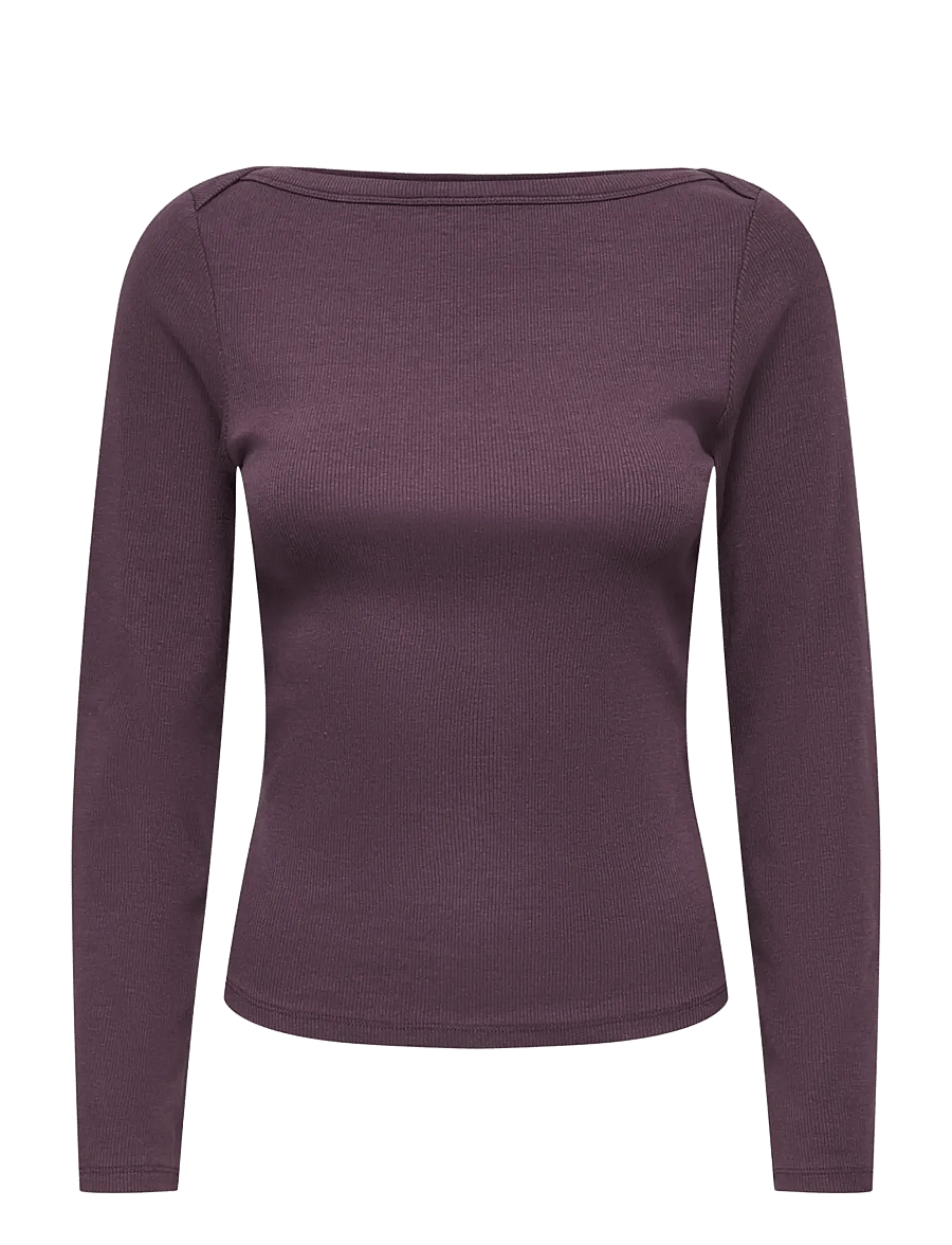 JDY - JDYMALLI L/S BOATNECK TOP 280 JRS NOOS - långärmade toppar - plum perfect - 0