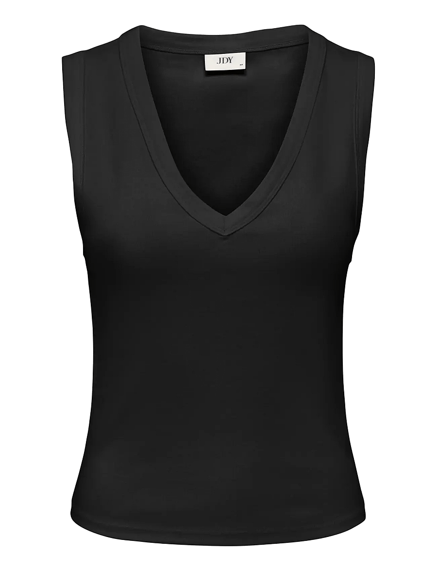 JDY - JDYASPA LIFE S/L VNECK TANK TOP JRS NOOS - Ärmellose tops - black - 0